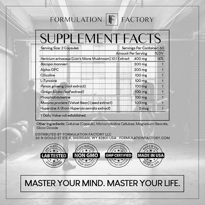Boss Mode 10-in-1 Nootropic Cognitive Enhancement Supplement, Focus & Memory Booster, Featuring Lion?™s Mane, Bacopa Monnieri, Alpha-GPC, Ginseng & More 120 Capsules (1 Pack)