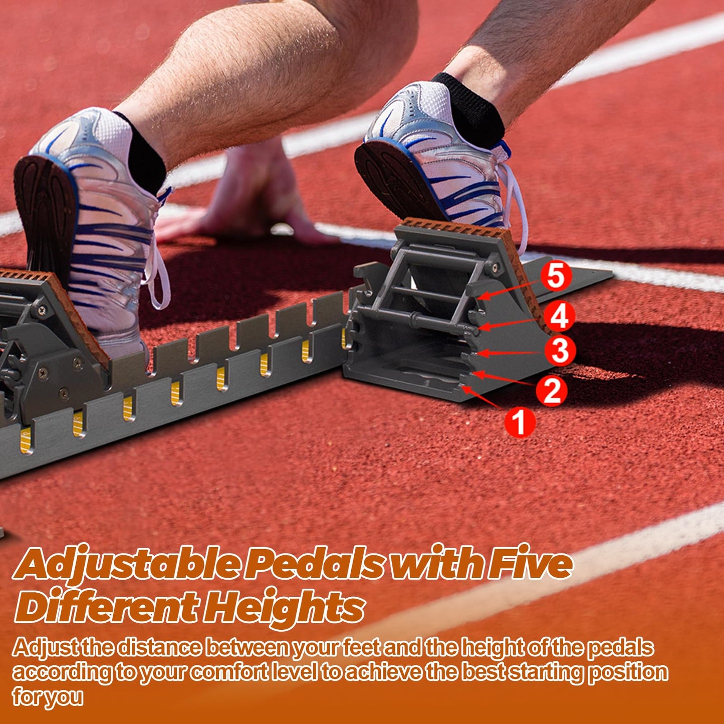 Vaolvpant 35in Starting Blocks with Premium Aircraft-Grade Aluminum 5 Angle Adjustable and Detachable Pedals Ideal for Running Enthusiasts Professional Track and Field Competitions