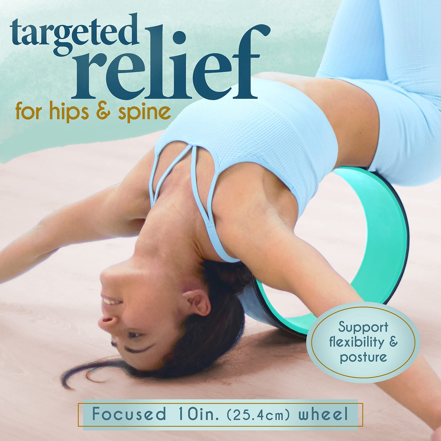 Florensi Yoga Wheel Set - Pack of 3, Green - Deep Tissue Massage & Back Roller Wheel - Spinal Alignment & Back Stretcher - Yoga Accessories Set & Stretching Equipment