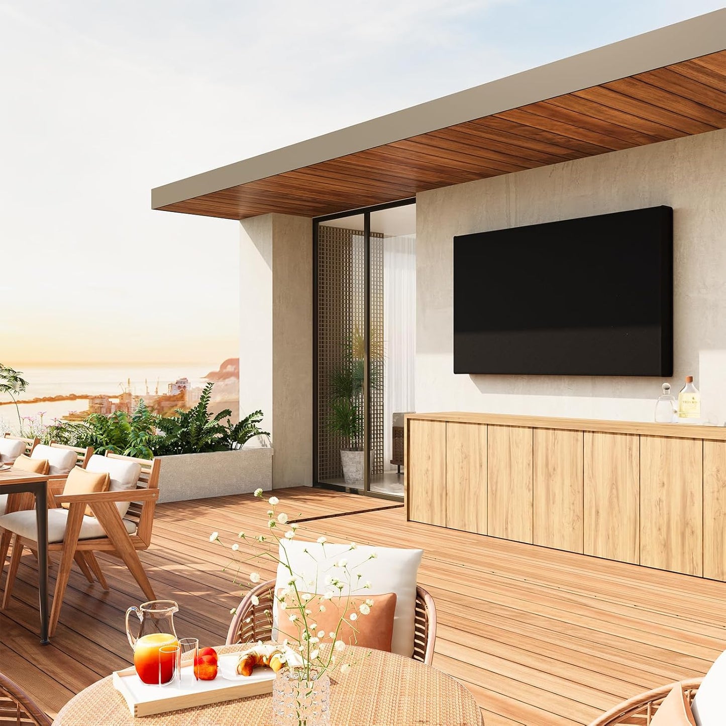 30-32 inch Mounting Dream Outdoor TV Cover Weatherproof with Bottom Cover for TV, Waterproof and Dustproof TV Screen