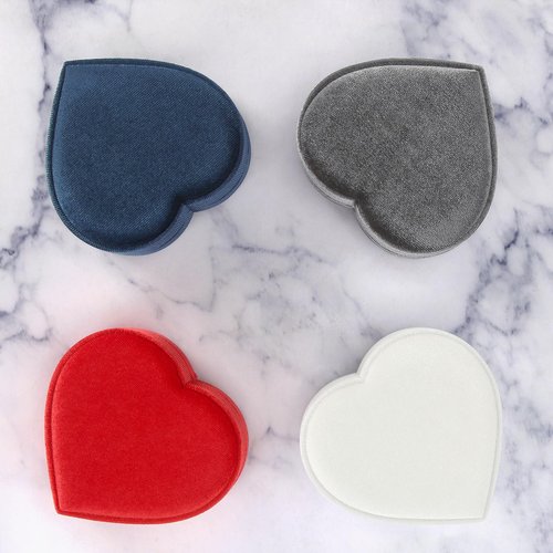LETURE Heart-Shaped Velvet Pendant Necklace Gift Box, Jewelry Holder Box for Necklace Pendants Eerring Bracelet, Storage Display Case (Red)