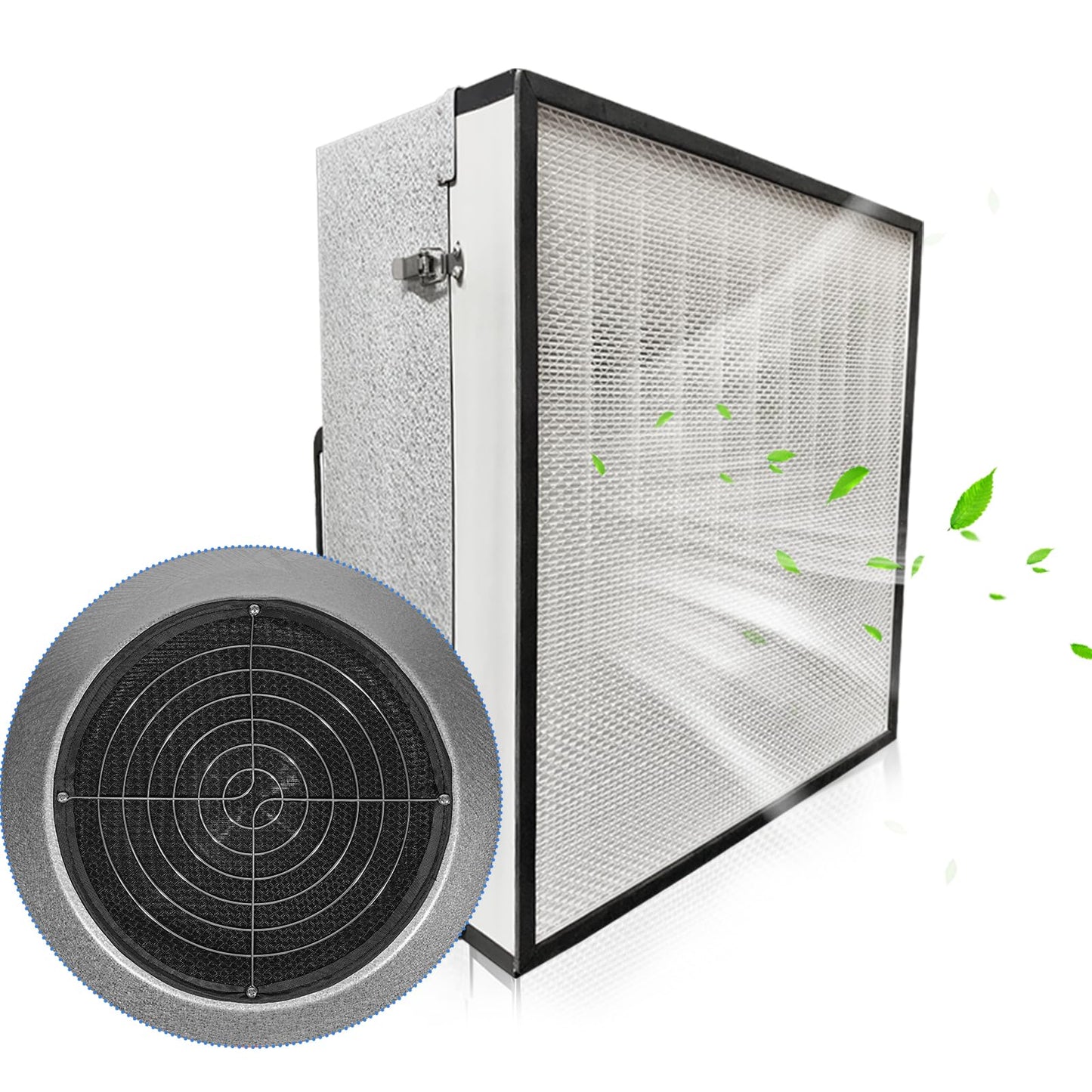 FFU HEPA H14-Filter Laminar Flow Hood Updated FanFilter Unit（Include HEPA Filter）100/ISO Class 5 Cleanroom/Laboratory/Cleanroom/Mushroom Room, Laminar Air Flow Hood(22.6"x22.6"110V)