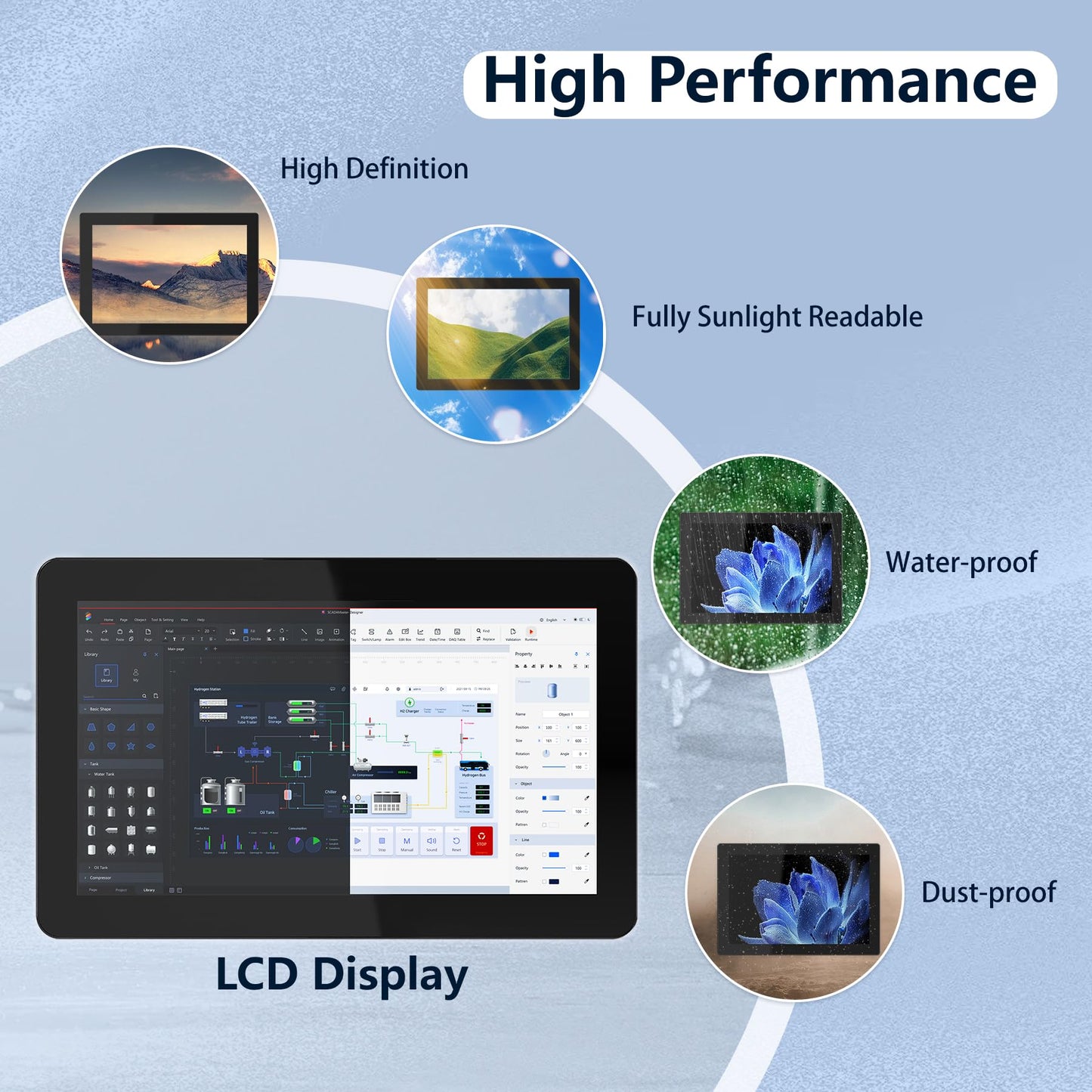 NORQIN 18.5 Inch Embedded Industrial Panel PC,All-in-One Touchscreen Computer,IP65 Capacitive Monitor,1920×1080 FHD,Windows 11 Pro,WiFi/BT,for Kiosks,Factory,Automation(12th Gen I5-1235U,16G+256G)