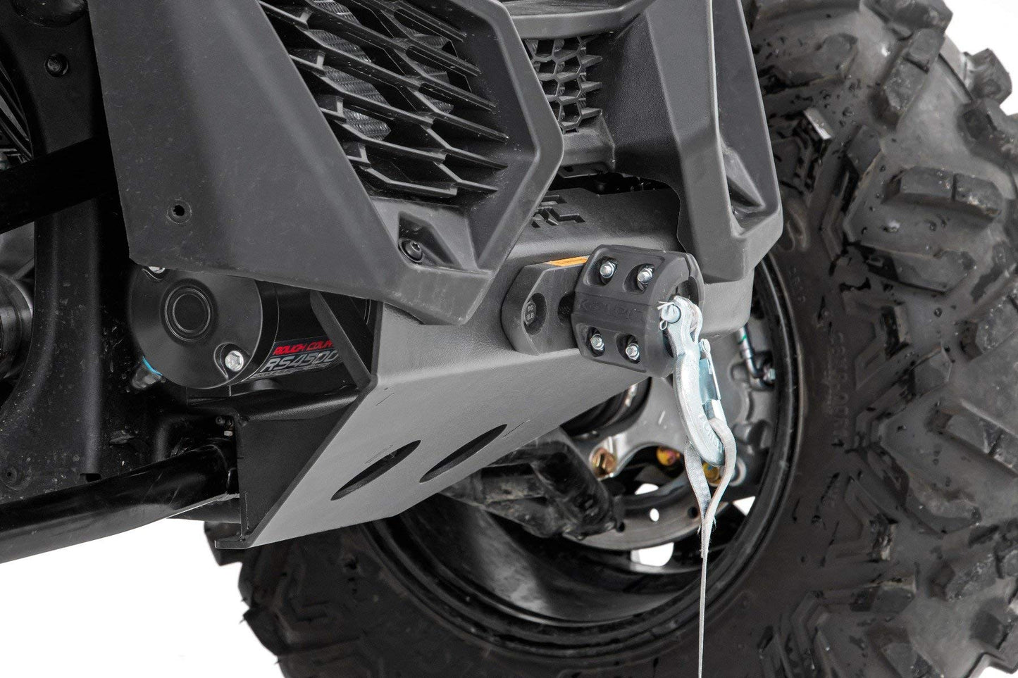 Rough Country 4,500 LB Winch Mount Kit for Can-Am Maverick X3 - Bolt-On Plate with RS4500S UTV Winch & Synthetic Rope
