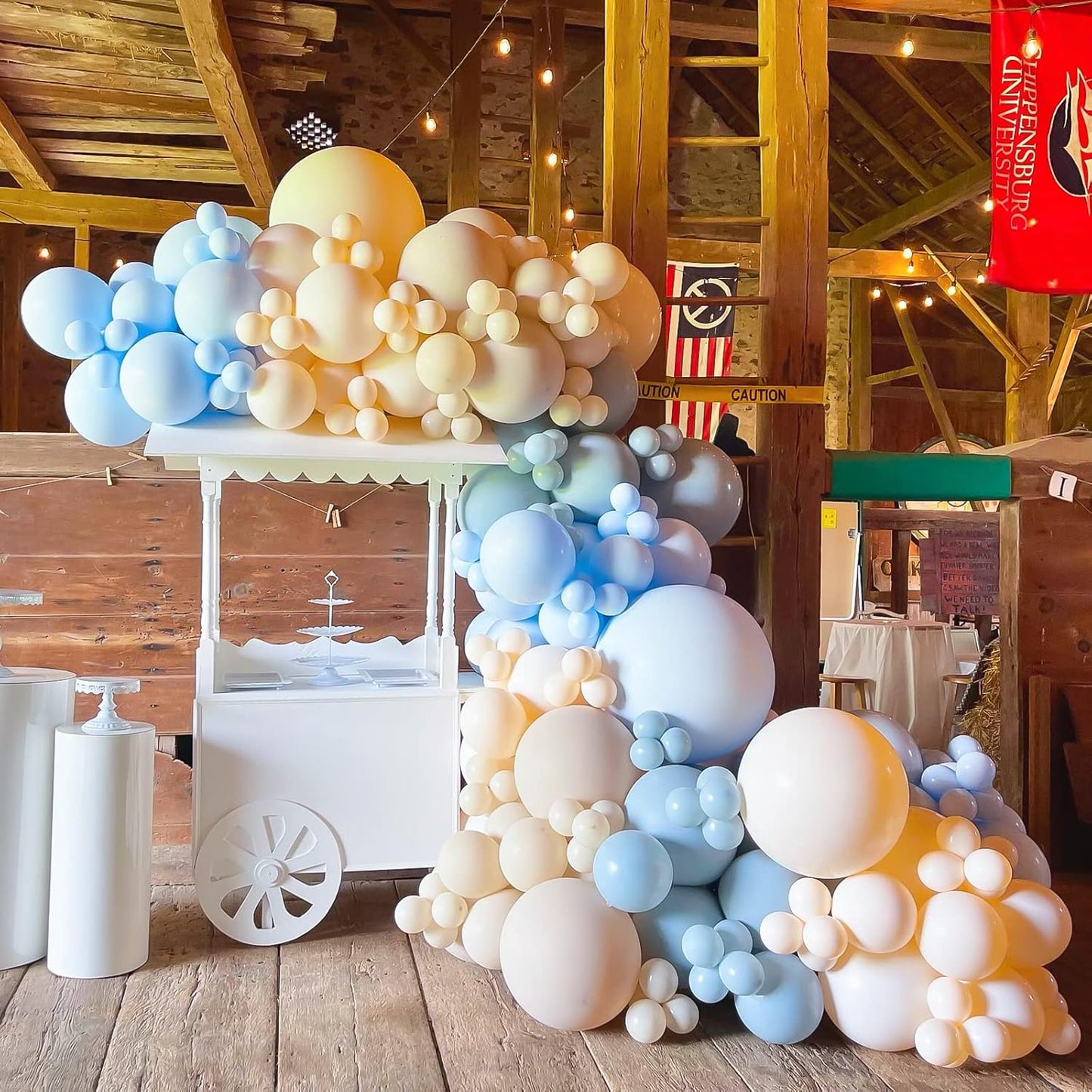RUBFAC Pastel Blue Balloons - 116-Piece Set in Various Sizes for Birthday & Baby Shower Decor | Light Blue