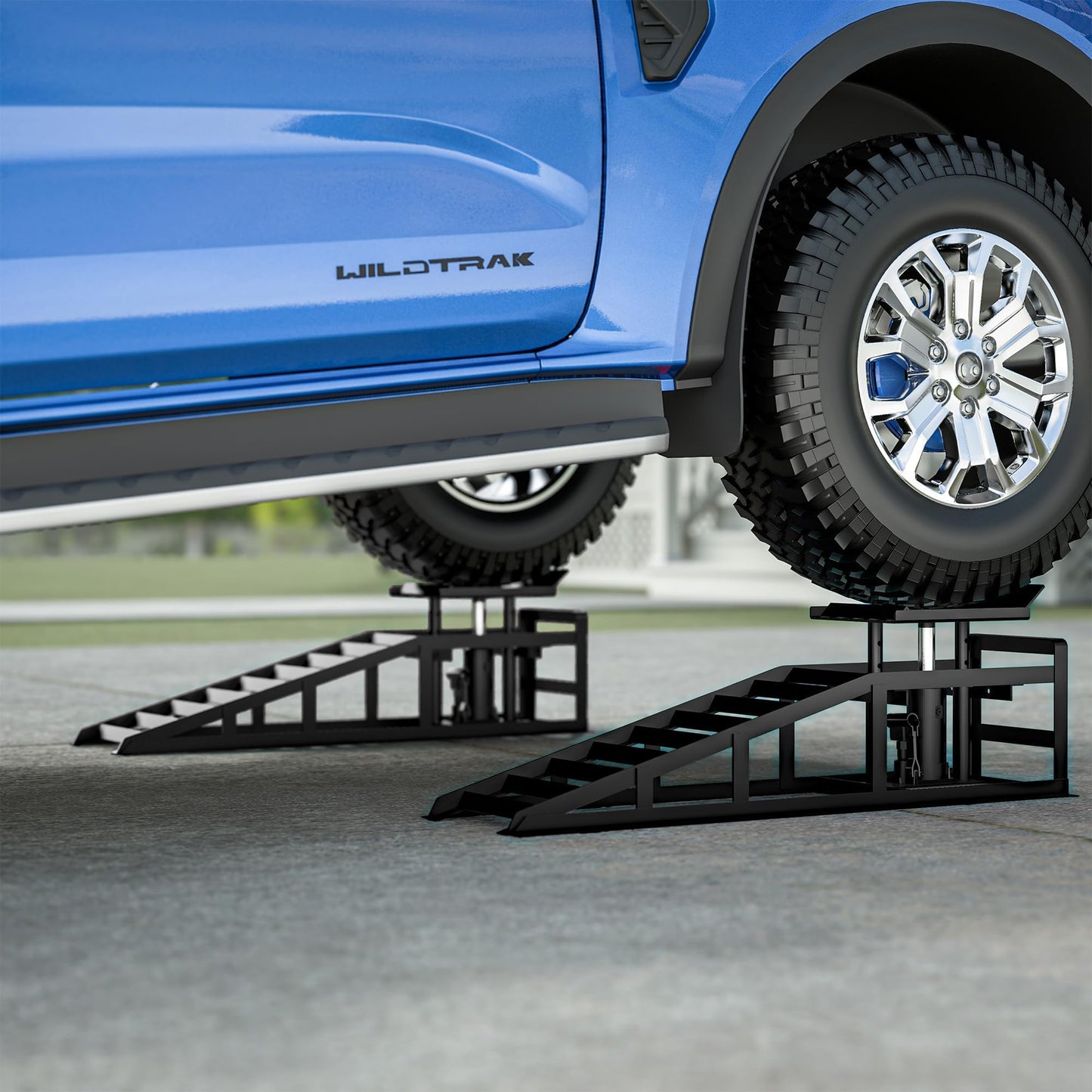 GarveeTech 2 Pack Hydraulic Car Ramps 5 T 10000 LBS Low Profile Car Lift Service Ramps Truck Trailer Garage,Height Hydraulic Vehicle