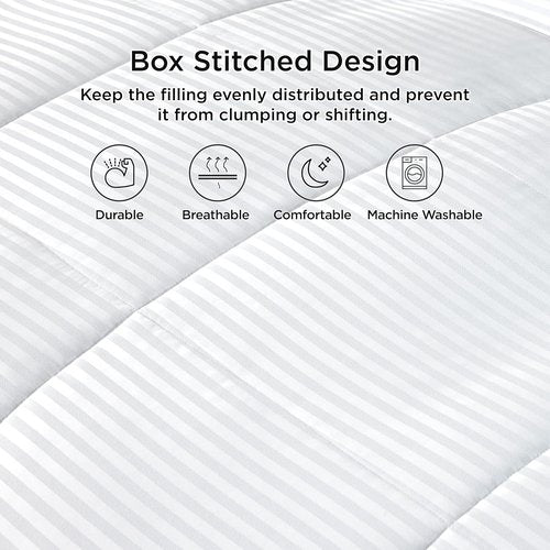 Bedsure Duvet Insert - Lightweight Quilted Cooling Comforter, Down Alternative, Queen Size, White, 88x88 Inches