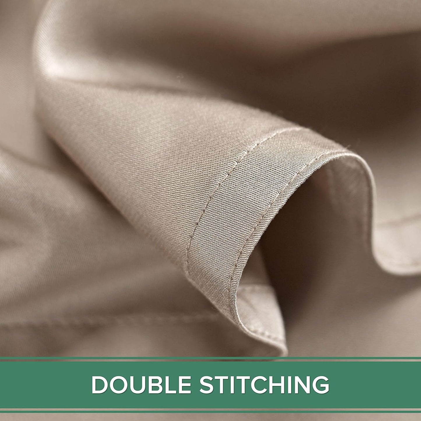 Pure Bamboo Queen Sheets - 100% Organic Viscose Bed Sheet Set | Luxuriously Soft & Cooling (Sand)