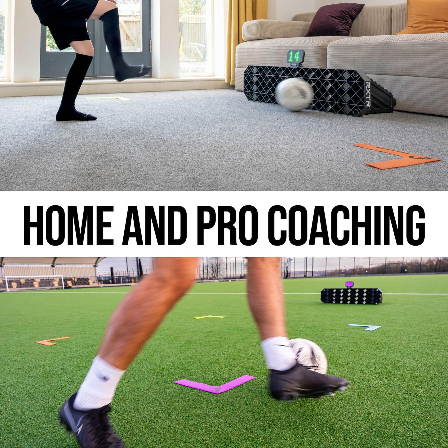 RXTR Reaction Training Light - Smart Soccer Training Device with Real-Time Scoring, Built-in Drills, Compatible with QUICKPLAY Rebounder Boards, No App Required