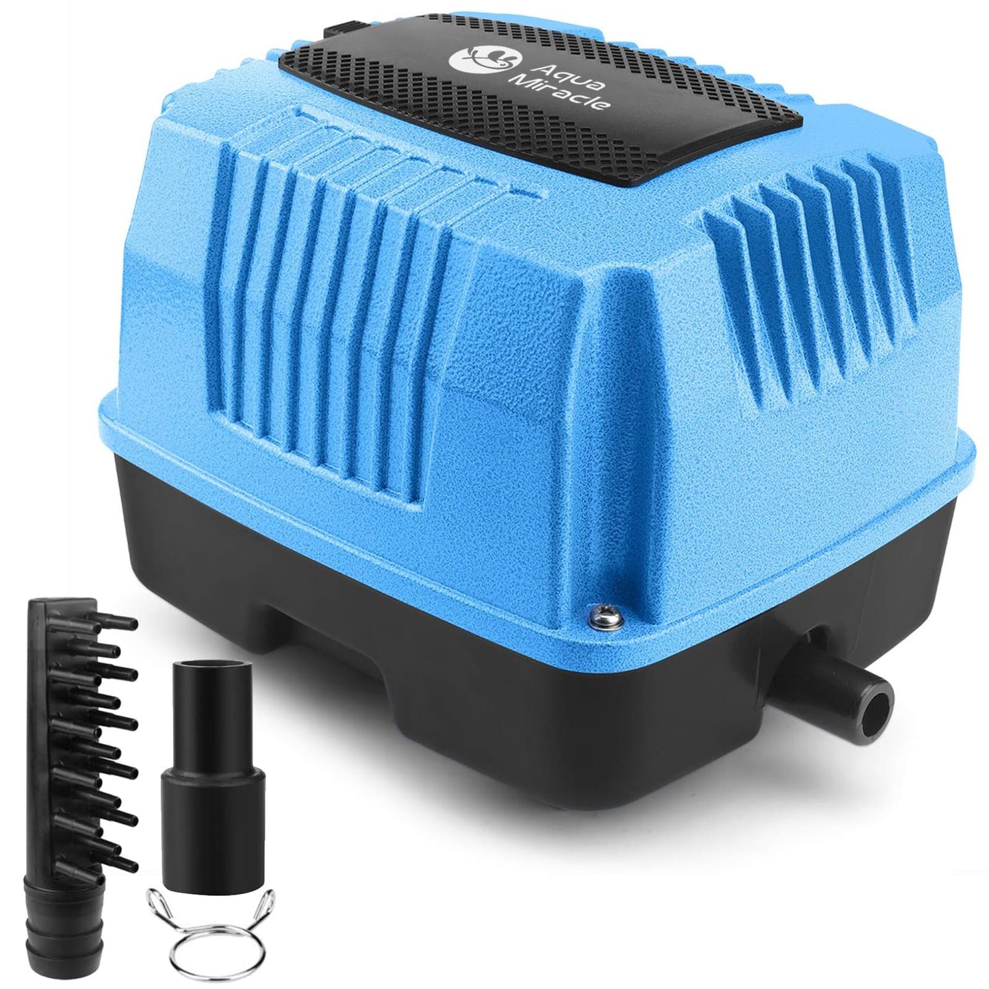 AquaMiracle Super Powerful Linear Air Pump AP-80 Pond Aerator, 1350GPH Koi Pond Air Pump Septic Aerator, for Hydroponic, Waste Treatment, Fish Farm, Seafood Restaurant
