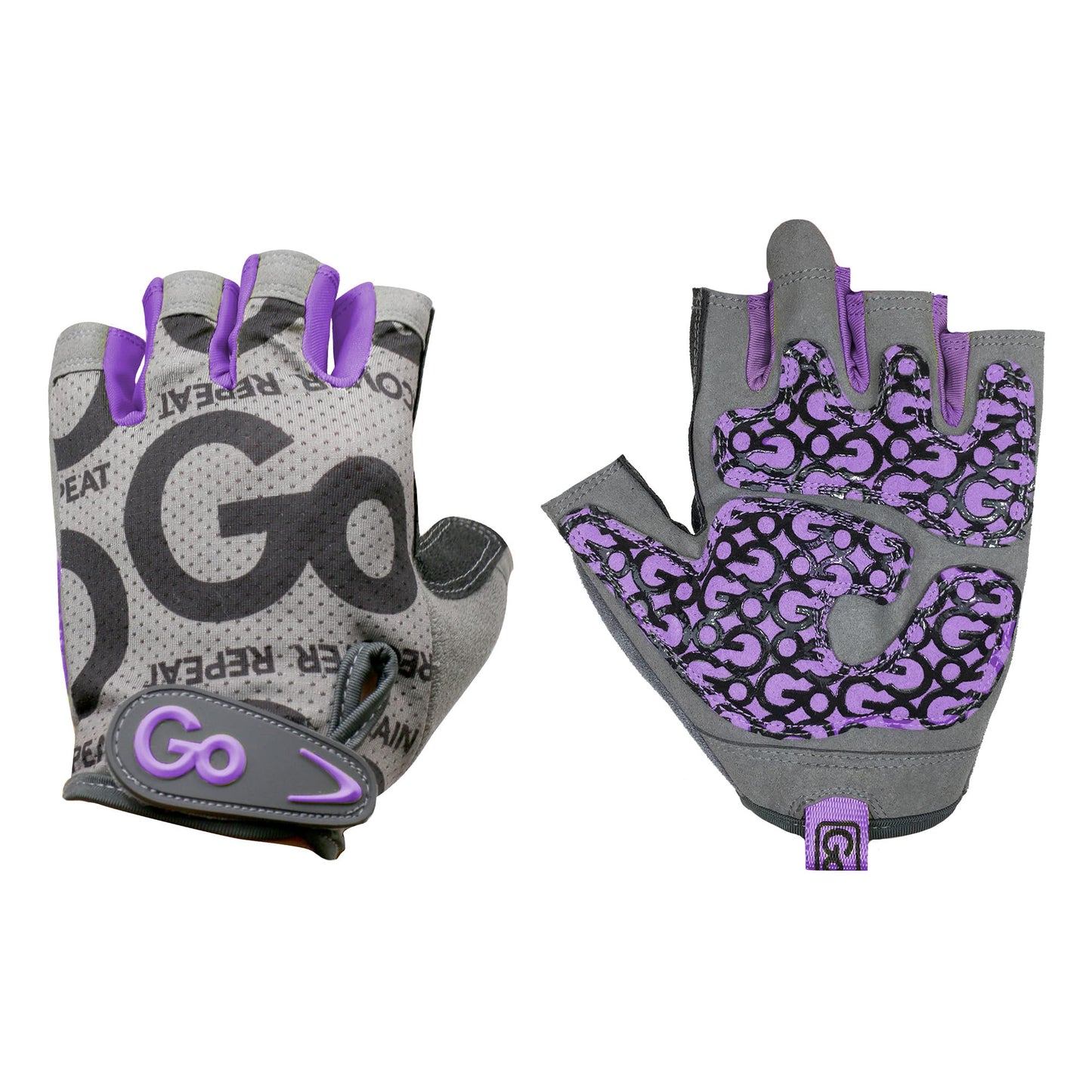 GoFit Women's Medium Pro Trainer Gloves – Workout & Weightlifting Gloves with Adjustable Wrist Support, Breathable Palm Grip, and Durable Synthetic Leather for Gym & Fitness, Purple