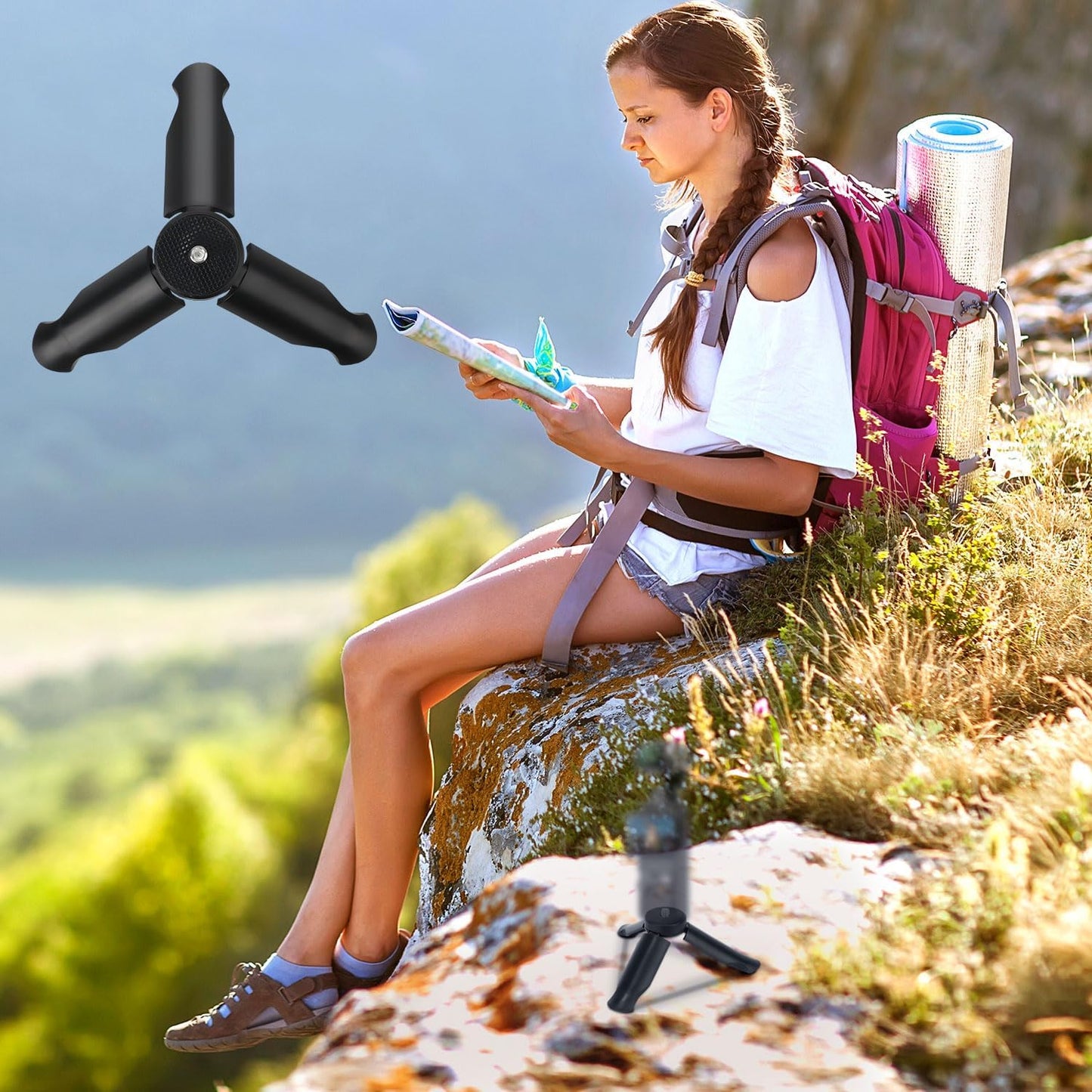 BOXOB 3 2, Mini Tripod for DJI Osmo Pocket & Portable Camera Tripod Stand, Black, ABS Material