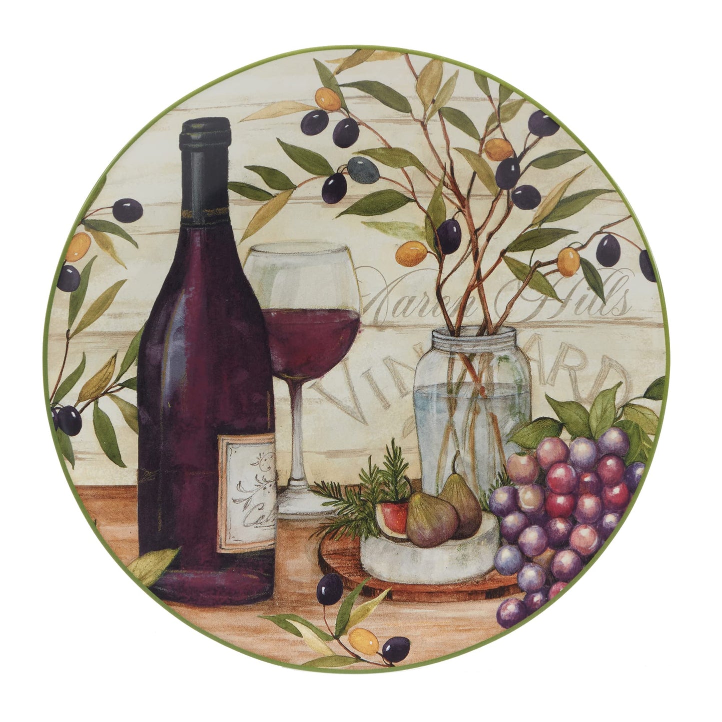 Certified International Meadow Brook 11" Dinner Plates, Set of 4, 2 Assorted Designs