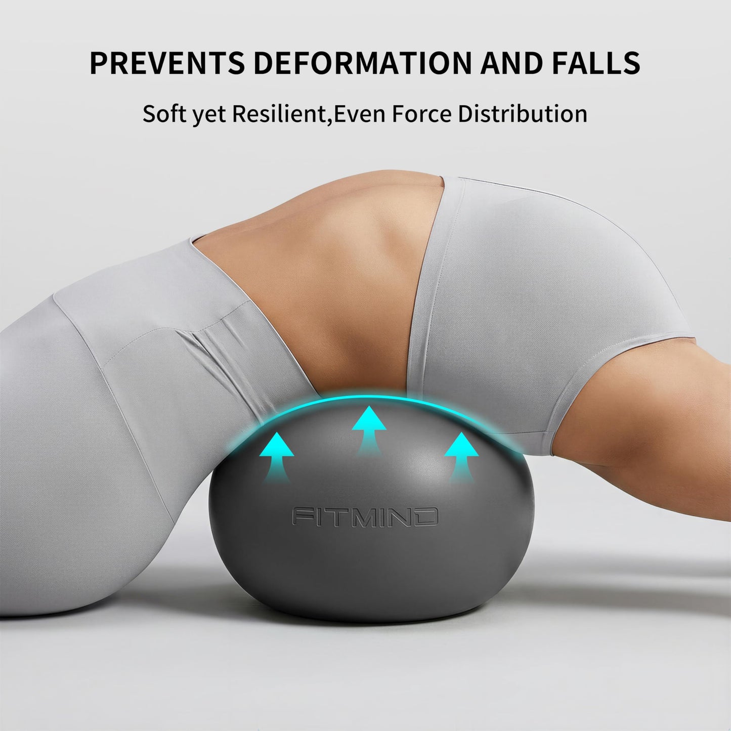 FITMIND Pilates Ball 8 inch, Small Yoga Ball Extra Thick, Mini Pilates Ball with Pump, Non-Slip Surface Small Exercise Ball for Physical Therapy, Stretching, Strength & Core Training