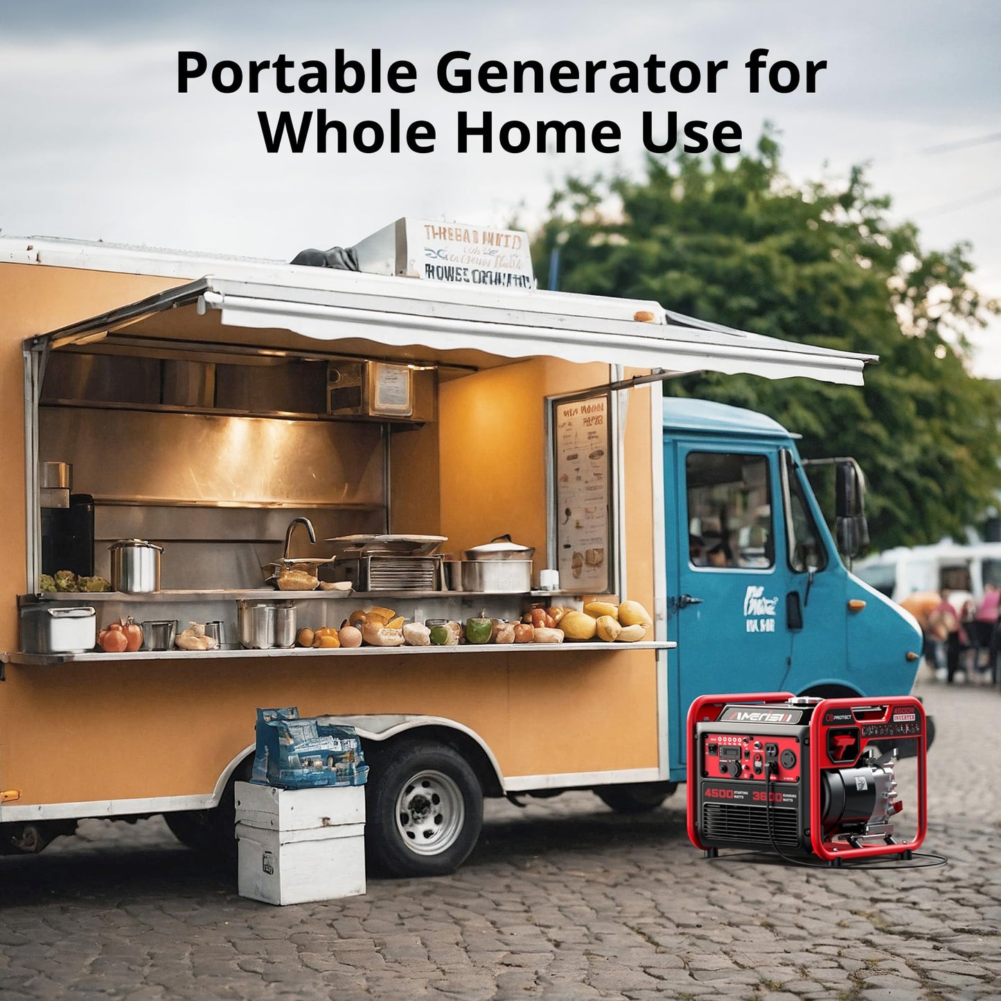 AMERISUN Portable Inverter Generator 4500W Gas Powered, CO-Sensor, Lightweight & Quiet for Home Use and Emergency Backup, Camping, EPA Compliant 2025 Version