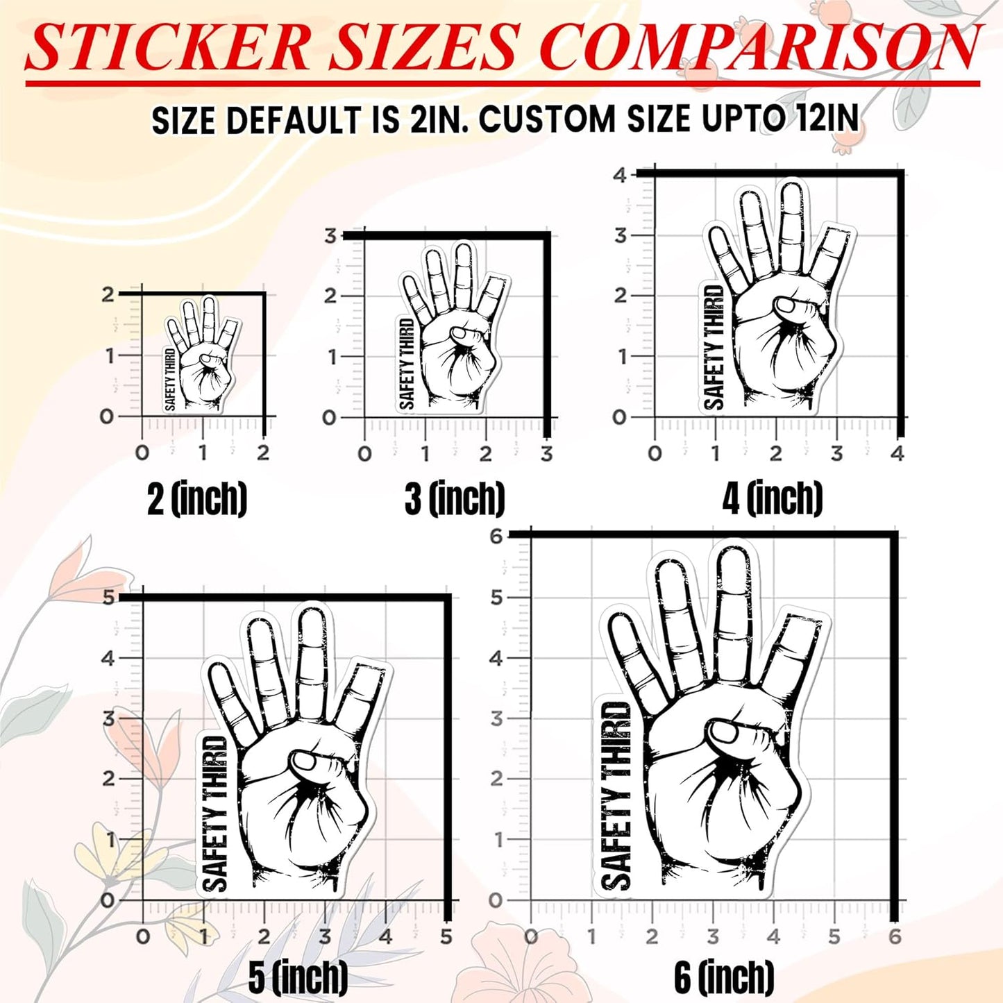 Set 3PCS 2 Inches 2" - Safety Third Sticker Funny Construction Welder Mechanics Tool Box Waterproof Vinyl Decal