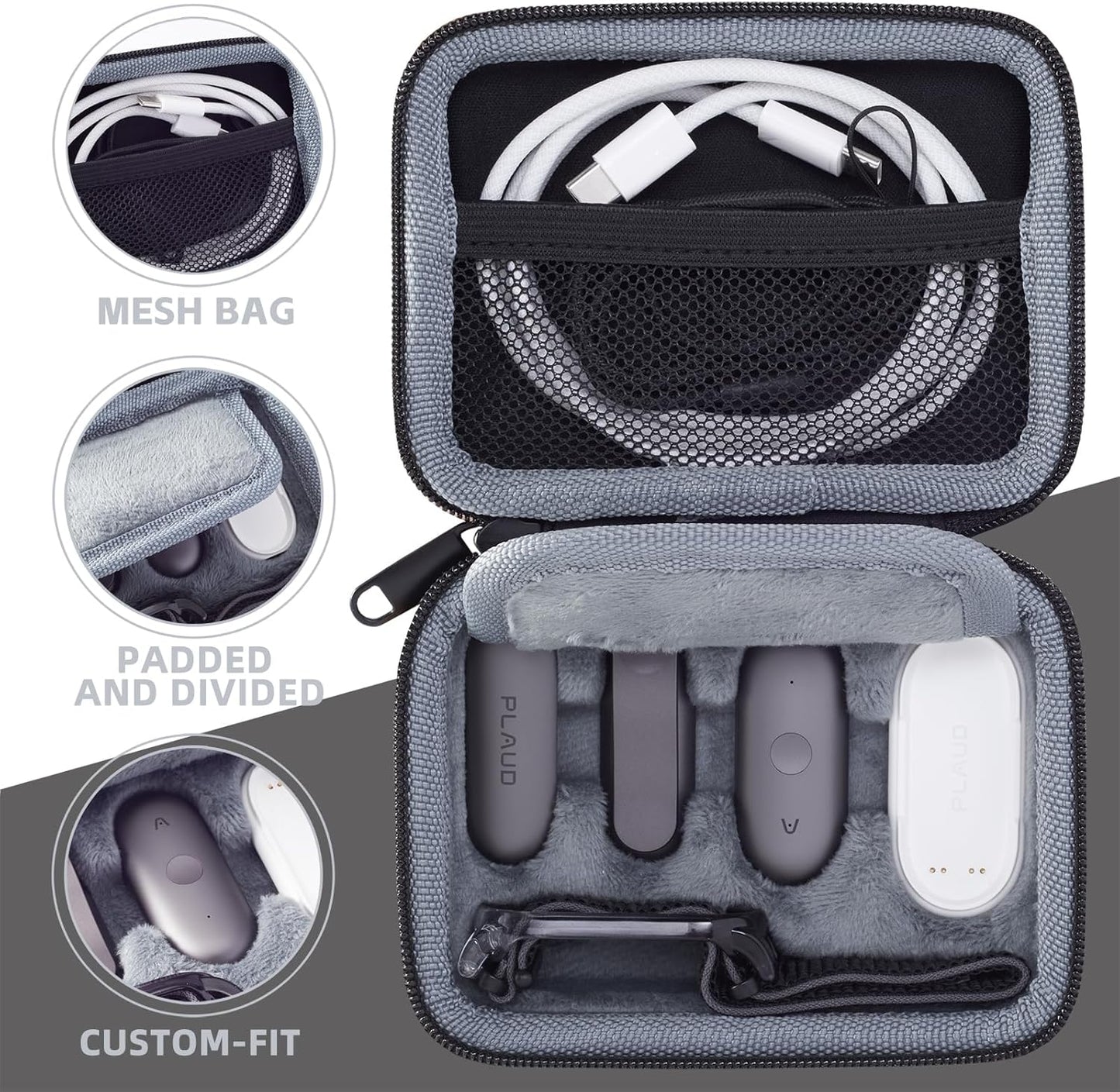 EVGRDCS Hard Case Compatible with PLAUD NotePin/NotePin S AI Voice Recorder,Scratch and Fall Resistant Integrated