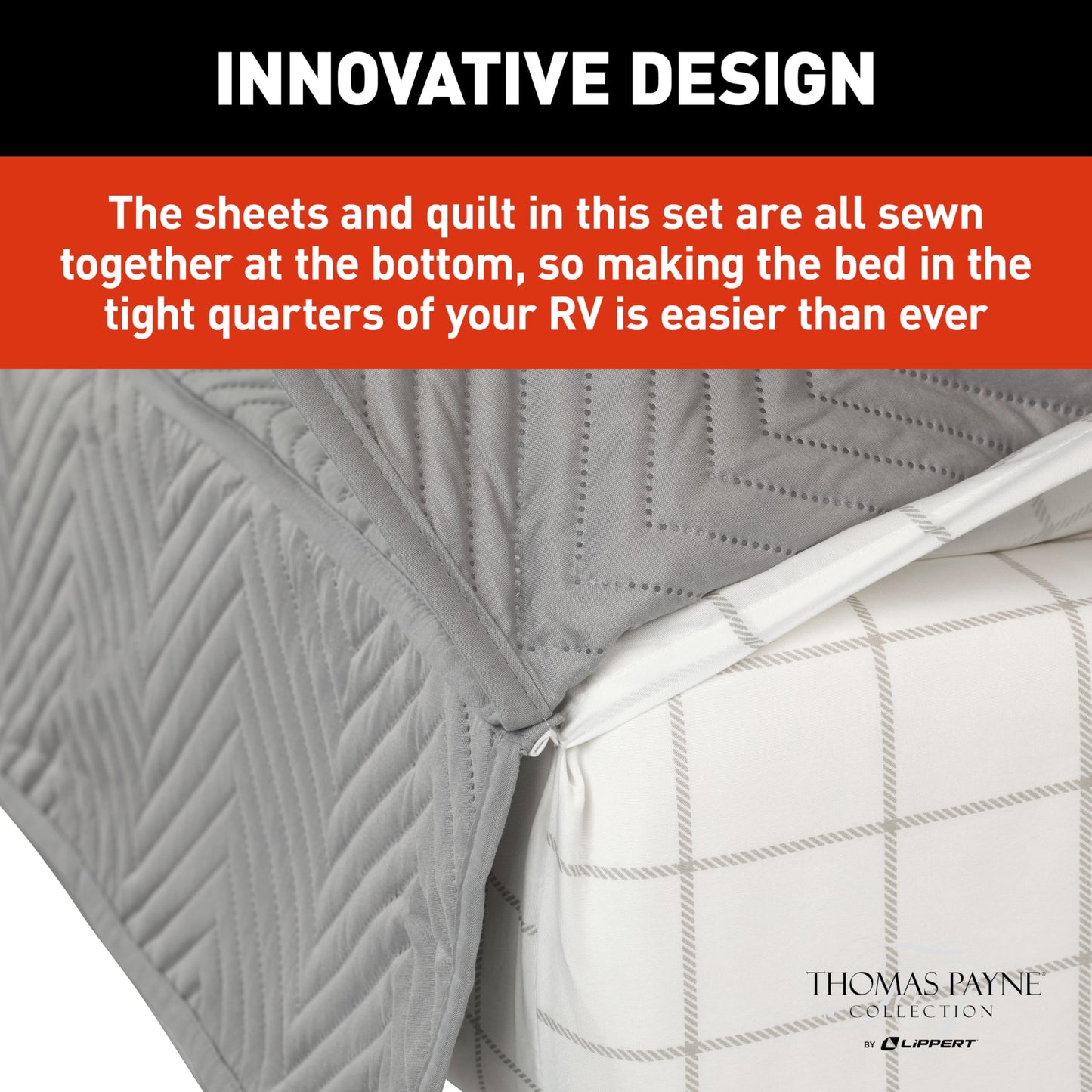 Easy Zzzs™ RV Bedding Set - Narrow King, Grey