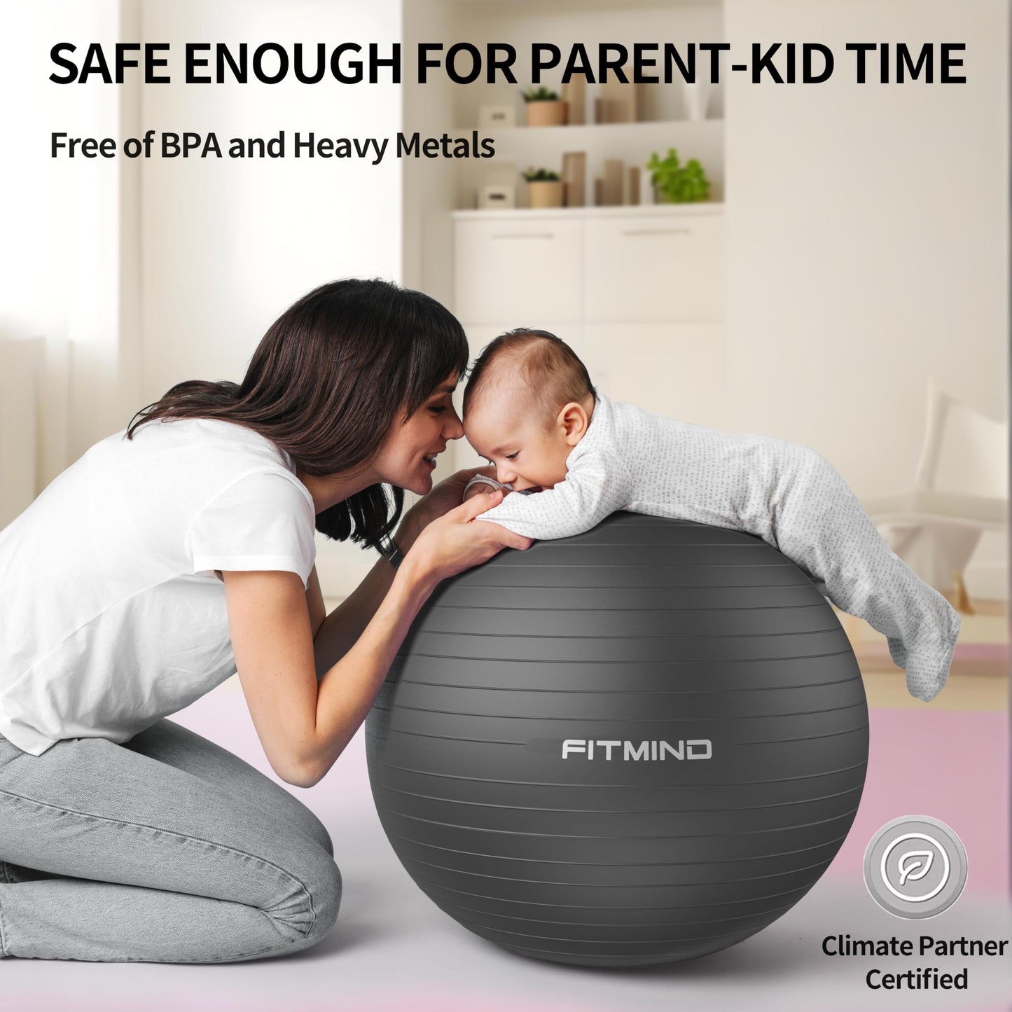 FITMIND_ Extra Thick Exercise Ball Yoga Ball 22in/26in/30in for Workout Pregnancy Stability,Anti-Burst and Slip Resistant Swiss Ball with Pump for Yoga, Pilates, Fitness,Birthing,Physical Therapy