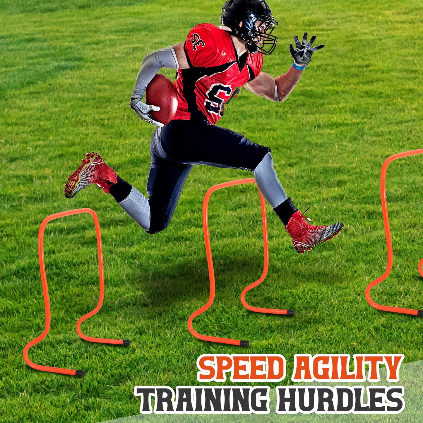 Leyndo 6 Pcs 20" Plyo Hurdles Training Equipment Practice Speed Hurdles Training Track Agility Soccer Football Basketball Baseball Plyometric for Kids Athletes Indoor Outdoor Sports