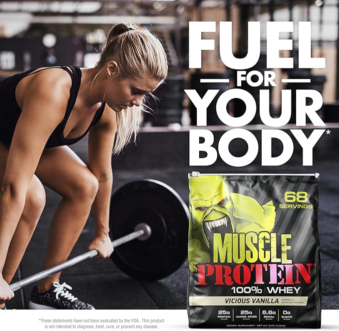 Muscle Whey Protein Flavored Protein Powder, 25,000mg Amino Acids/Serving, Cold Filtered(Packaging May Vary) (10 Pound (Pack of 2), Vanilla)
