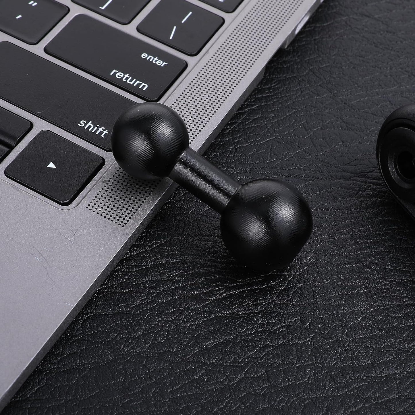 Exircy 20mm 17mm 17mm Aluminum Ball to Ball Adapter Extension Connector, Black Balls Mount Arm for GPS Devices