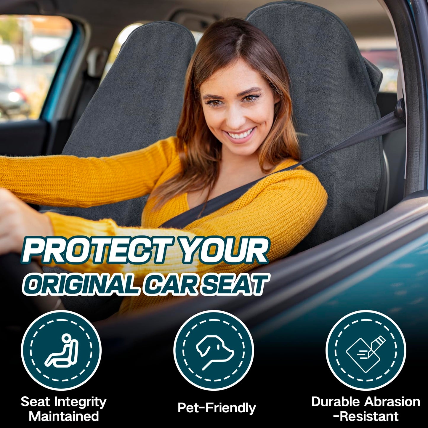 Waterproof Car Seat Protector for Chevy Tahoe, GMC Yukon, Cadillac Escalade, Suburban,Sweat-Absorbent Non-Slip Universal Seat Cover for Running, Gym, Swimming,Machine Washable for Cars, Trucks, SUVs