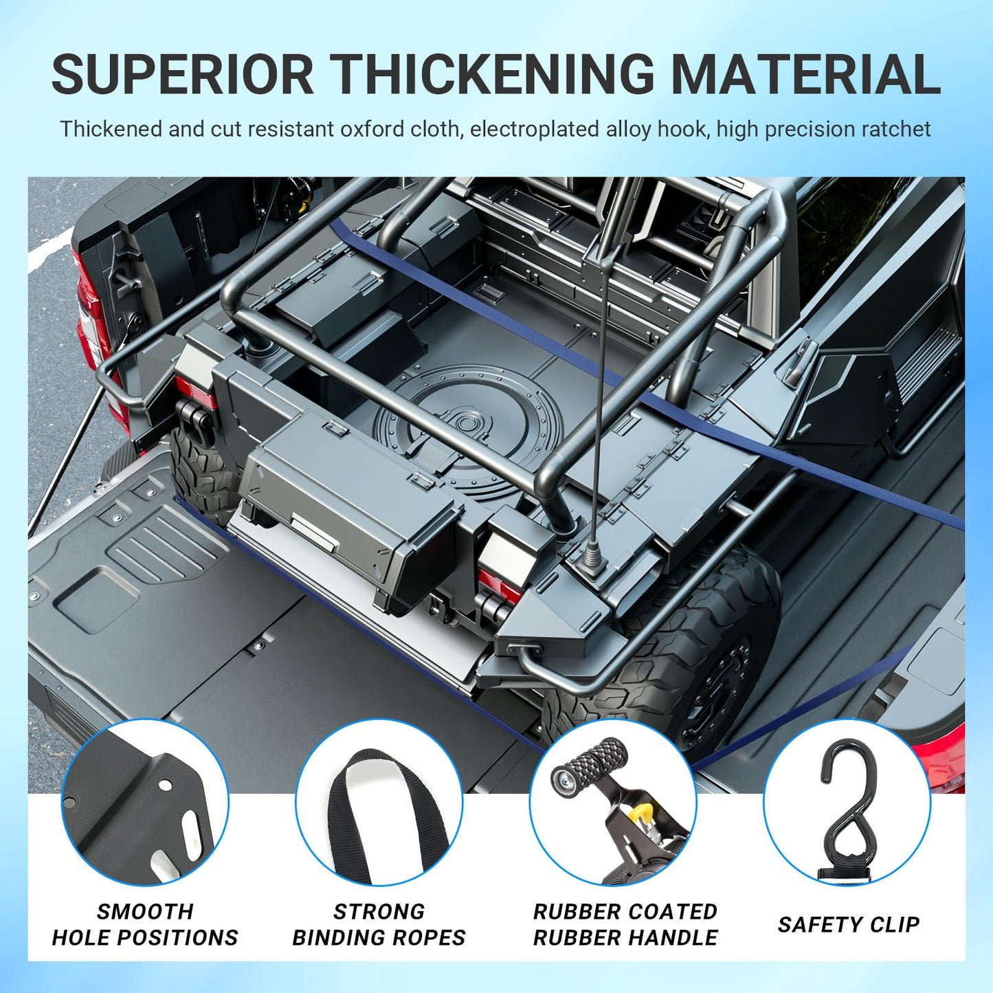 SZYANG Retractable Ratchet Straps Compatible with 2024-2026 Ford F150 Truck Bed Divider Replacement for 2024-2026 Ford F150 Accessories