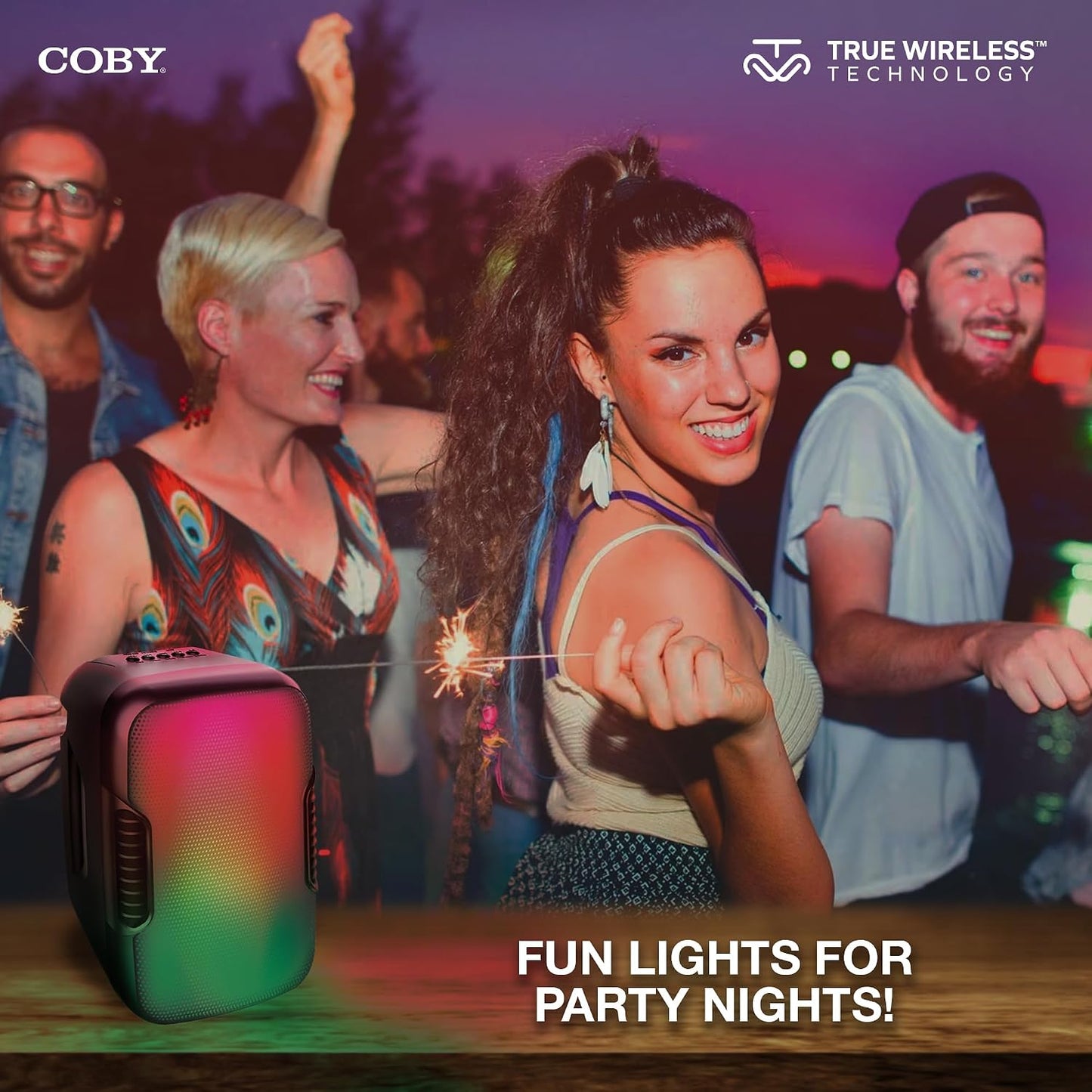 Coby 5 6 Ultimate Wireless Speaker | Light-Up Modes, High-Fidelity Audio, Travel-Friendly Design | Up to Hours of Total