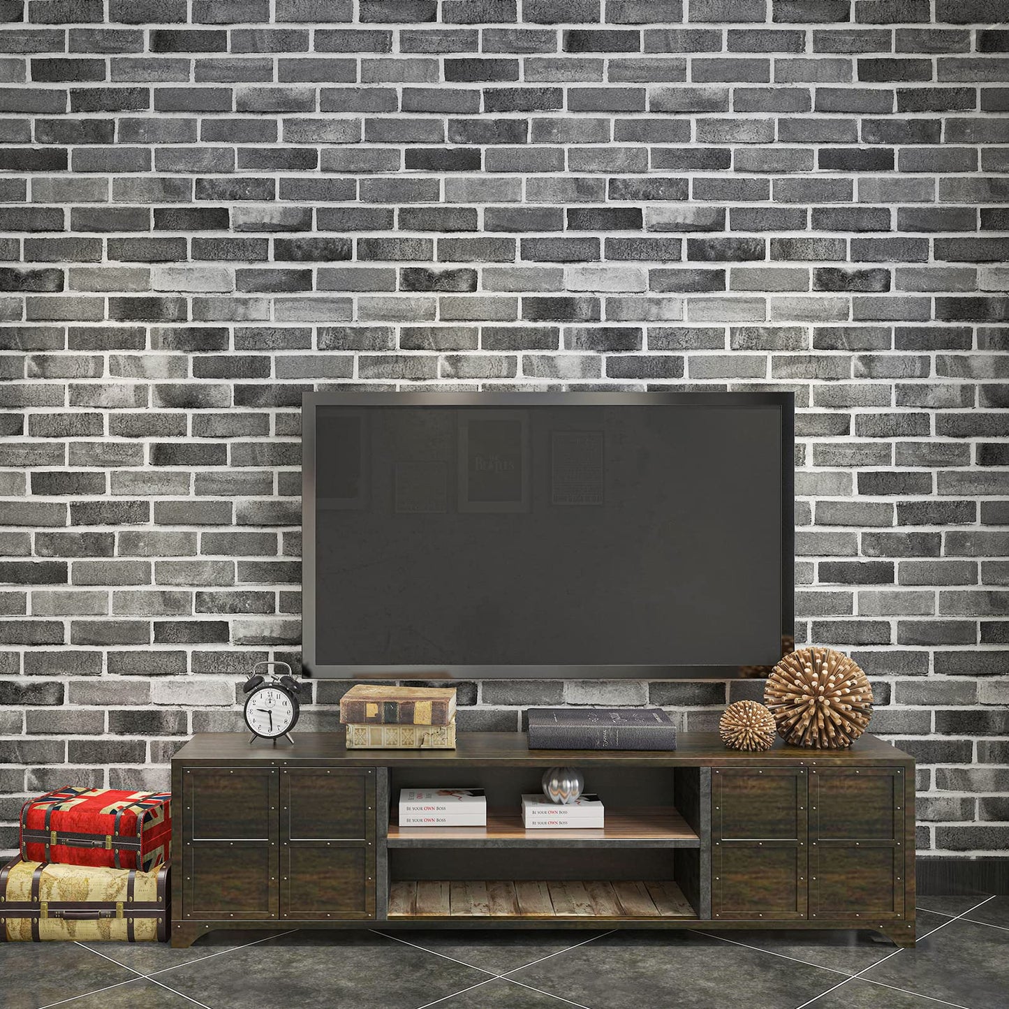 Art3d 20-Pack105 Sq.Ft Faux Brick 3D Wall Panels Peel and Stick in Stone Ash, Self Adhesive Waterproof Foam Wallpaper for Bedroom, Bathroom, Kitchen