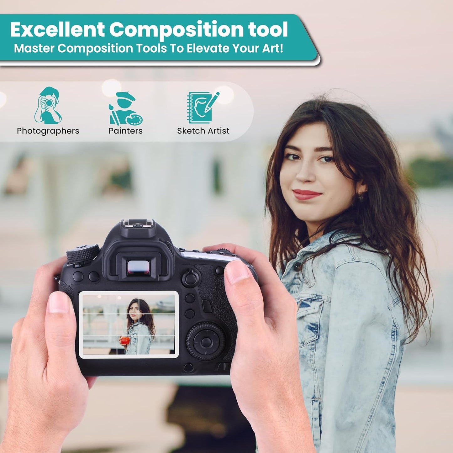 Fibonacci View Finder for Artists & Photographers - Golden Ratio Viewer - Fibonacci Composition View Finder |