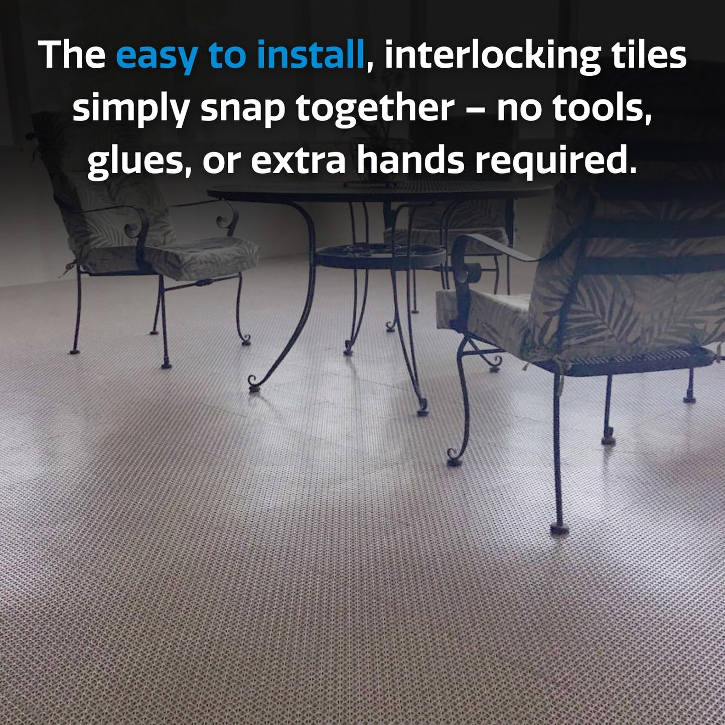 Big Floors DuraGrid Deck Tiles, Interlocking Outdoor Tiles for Patio, Self-Draining, UV-Resistant, Water-Resistant Modular Flooring, Easy Install, 40 Pack, Evergreen