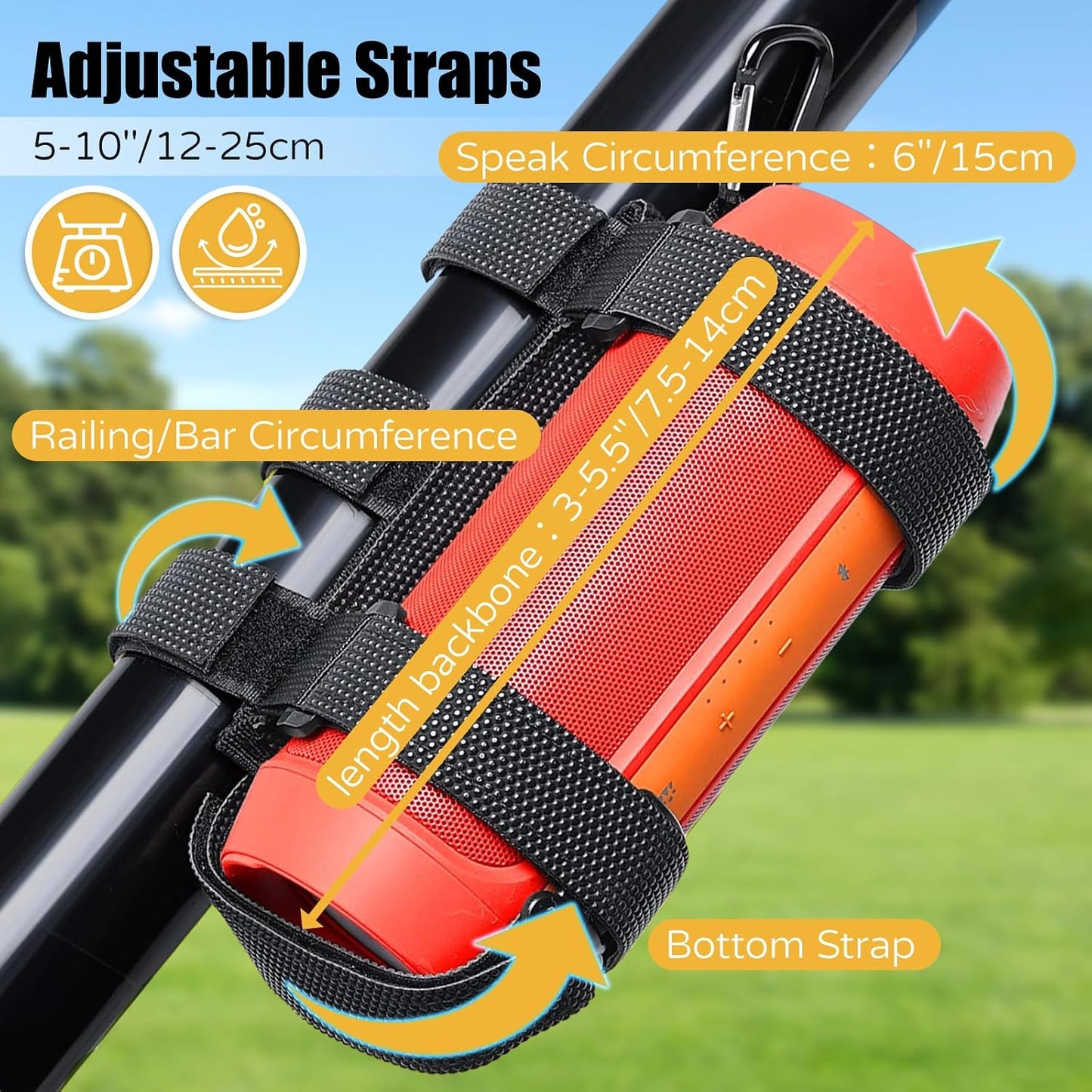 Yxflz Portable Speaker Mount - Adjustable Speaker Strap Compatible with Flip Charge Series, Waterproof Bluetooth