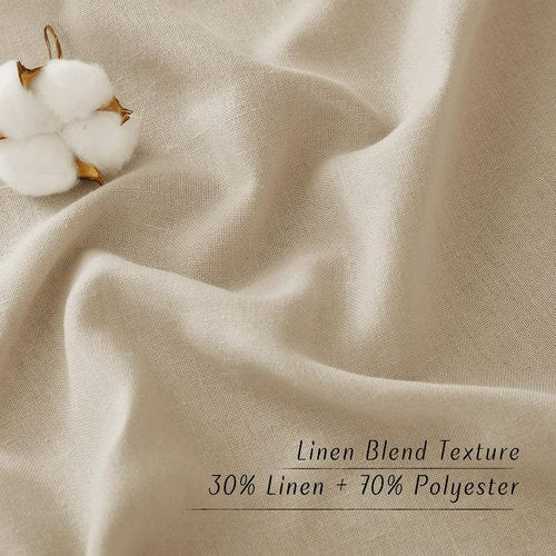 NICETOWN Angora Linen Kitchen Window Curtains - Thick Light Filtering Short Treatments, W34 x L36, 2 Panels