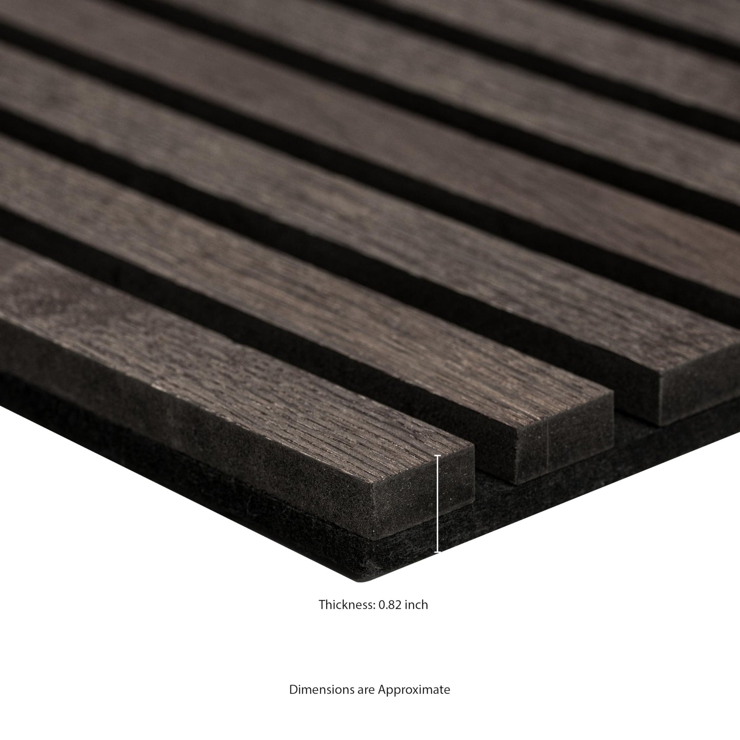 MSI 4-Pack Acoustic Wood Slat Wall Panels for Interior Decor, 3D Fluted Sound Absorbing Wood Paneling for Accent Wall Ceiling Kitchen Living Room Bedroom, Eco-Friendly MDF - 9.5 in. x 94.5 in. - Umber