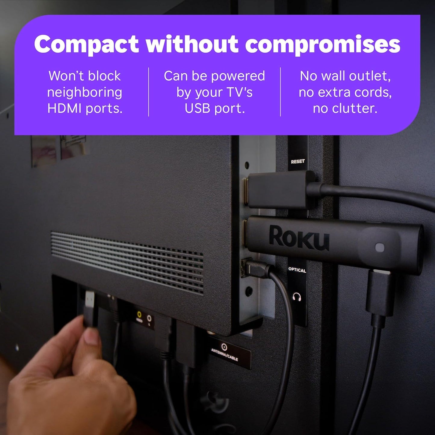 Roku 4K Streaming Stick Plus - & HDR Streaming Device for TV with Voice Remote - Free & Live TV