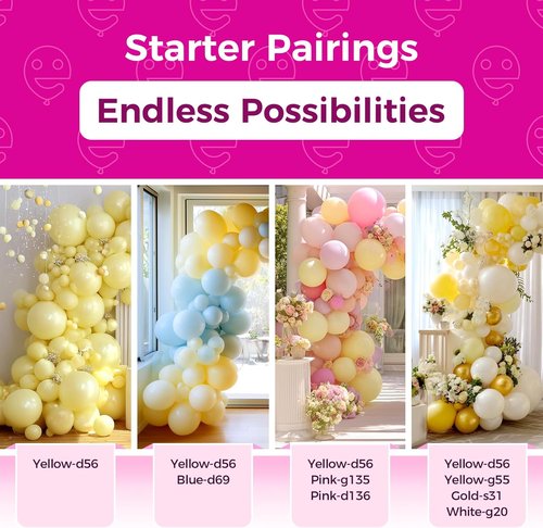 Bezente 36-Inch Pastel Yellow Giant Balloons - 8 Pack Jumbo Latex Balloons for Parties & Celebrations