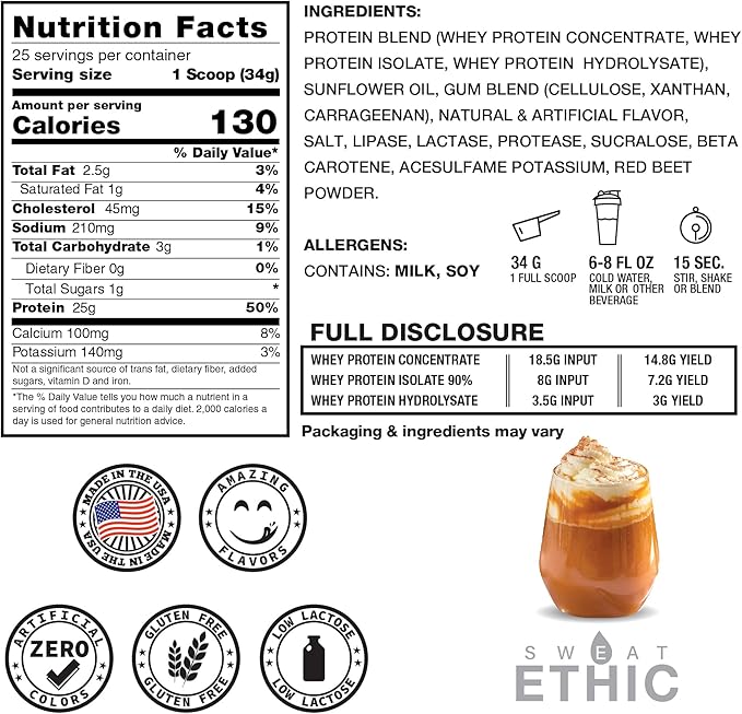 Whey'd Protein Powder, 25 G Whey Protein Blend with Concentrate, Isolate & Hydrolysate, Low Lactose & Digestive Enzymes for Easy Mixing & Smooth Texture, Pumpkin Spice Flavor, 25 Servings