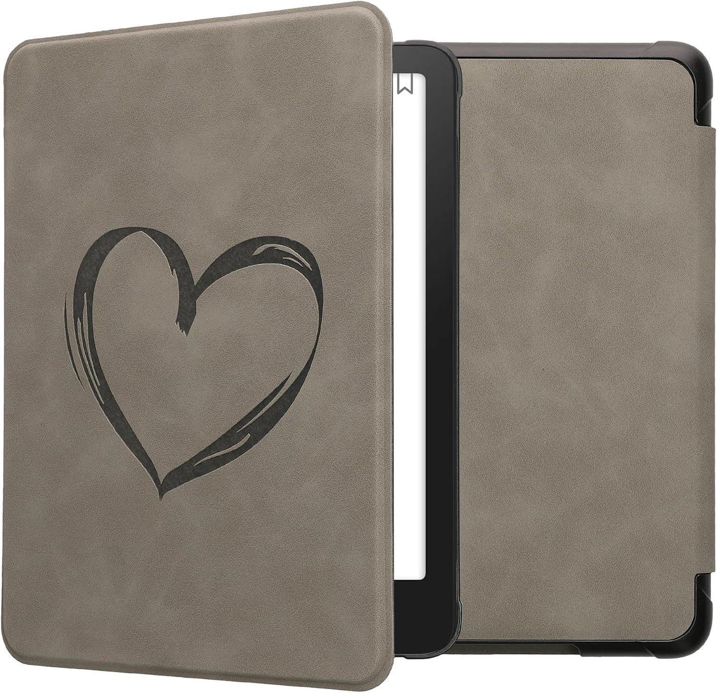 kwmobile (2024)/Colorsoft Cover Compatible with Amazon Kindle Paperwhite Cover - eReader Case - Brushed Heart Grey