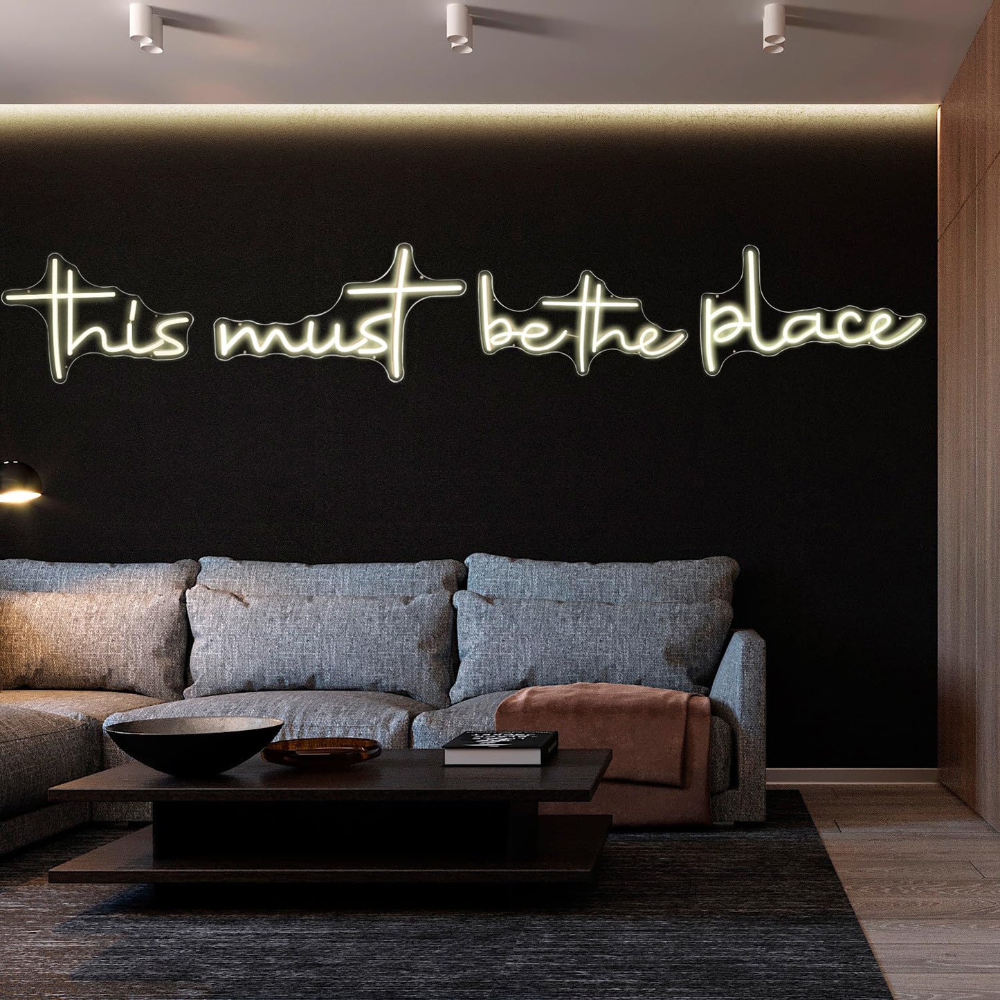Sunchayi This Must Be The Place Neon Sign 80.5" x 14.3" Light for Home Bedroom Cafe Bar Hanging Wall Decor Sign Anniversaries Wedding Birthday Backdrop （Super Large Style）