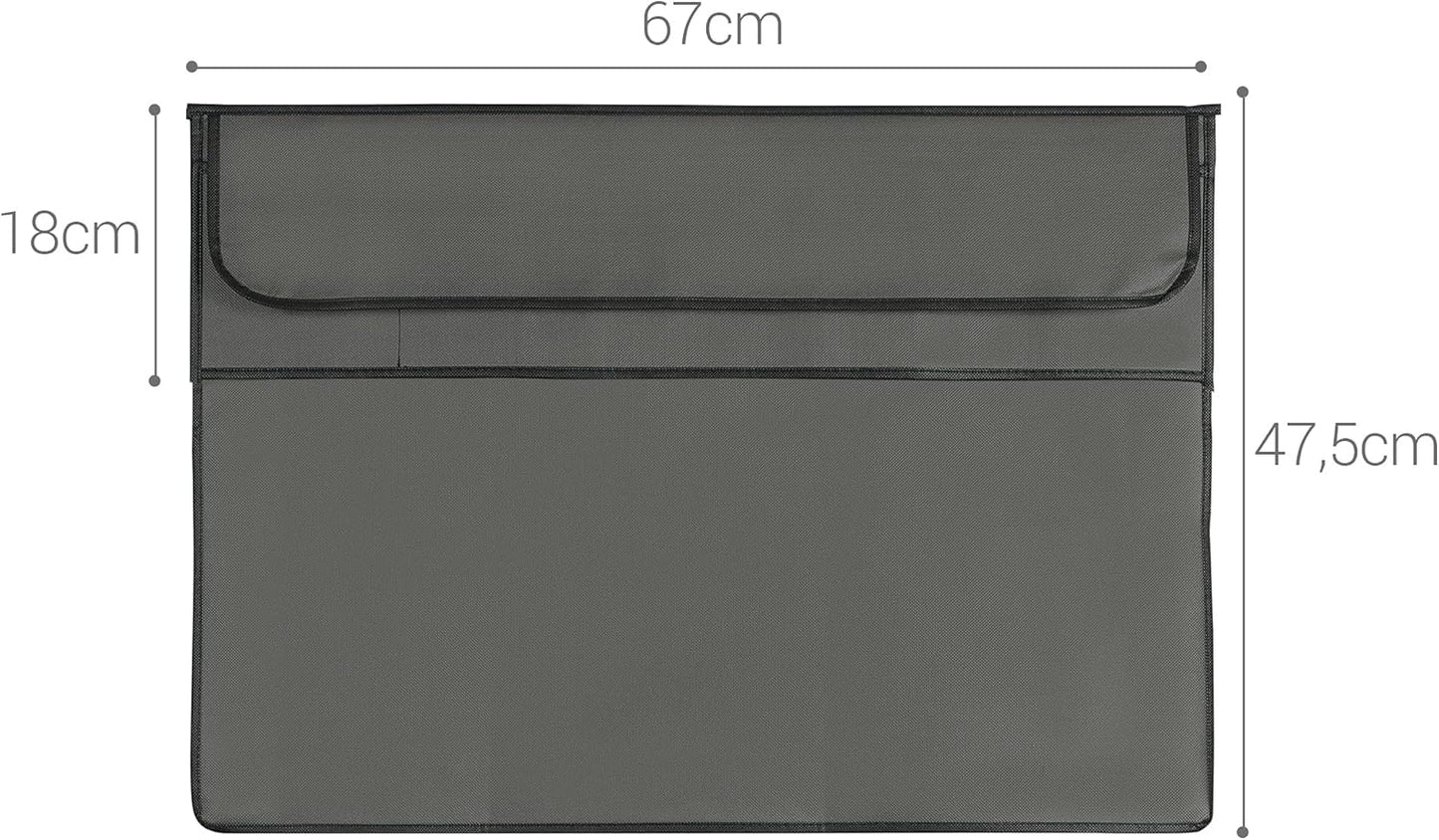 27-28" 3-IN-1 kwmobile Cover Compatible with monitor - Case with Storage for Mouse, Keyboard - Dark Grey