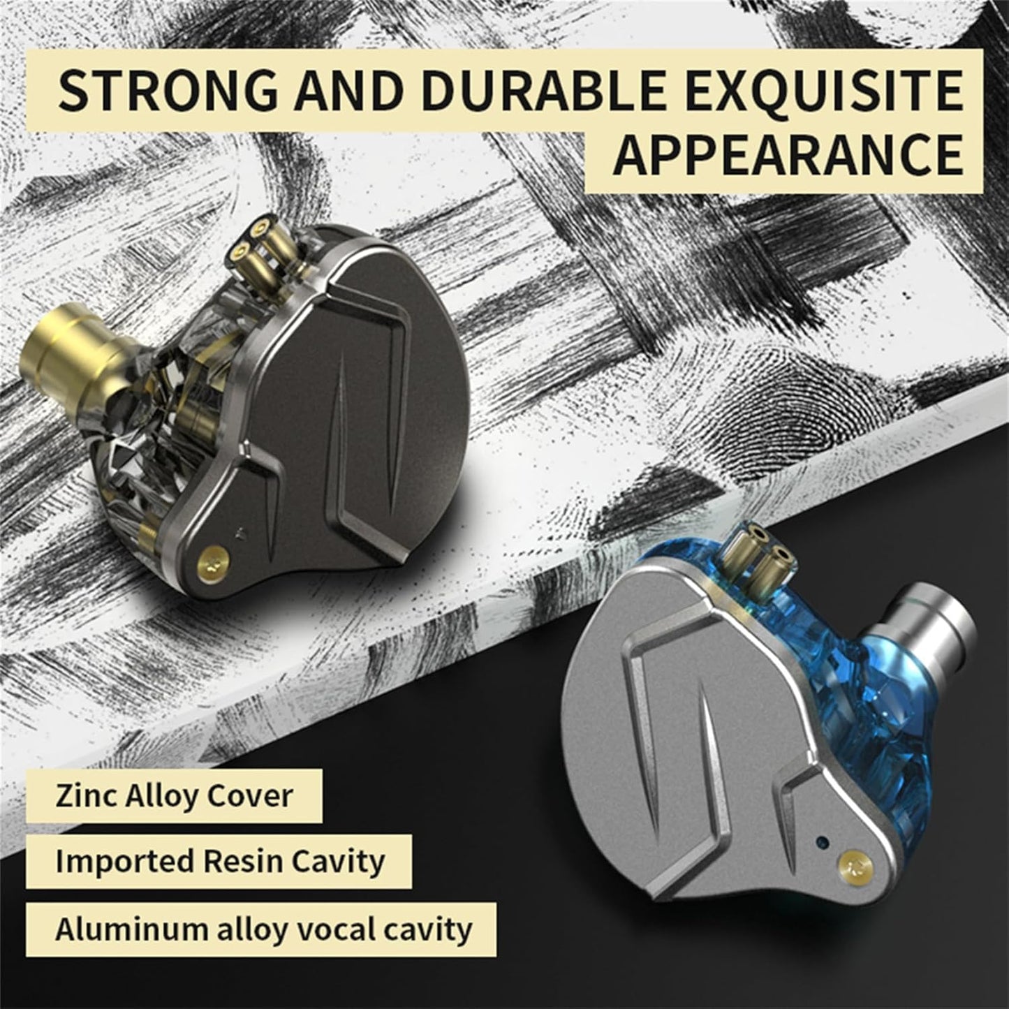 1BA 1DD Drummer KZ ZSN Pro in Ear Monitor Headphones, Hybrid Driver Wired Gaming Earbuds, Deep Bass Sound Wired Ear