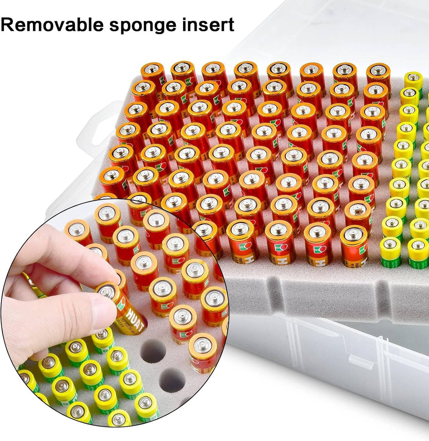 134pcs Xuerdon Battery Storage Organizer Case, Battery Vault Box Holder Container for AA AAA Batteries, Garage