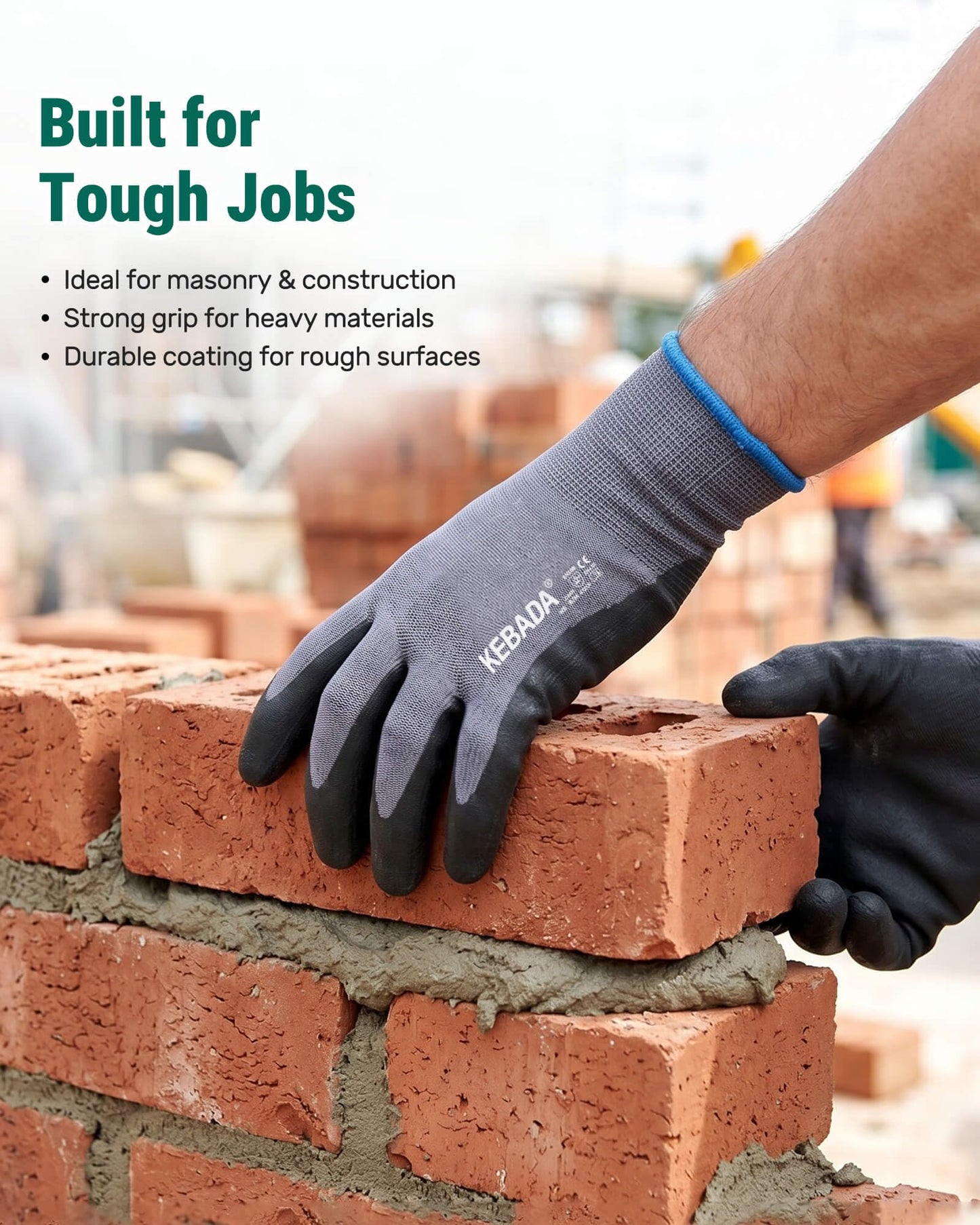 Kebada W5-60 Pairs Bulk Safety Work Gloves Foam Nitrile Coated, Seamless Knit Nylon Glove with Grip, Ideal for Mechanic, Warehouse, Construction & Gardening, XX-Large