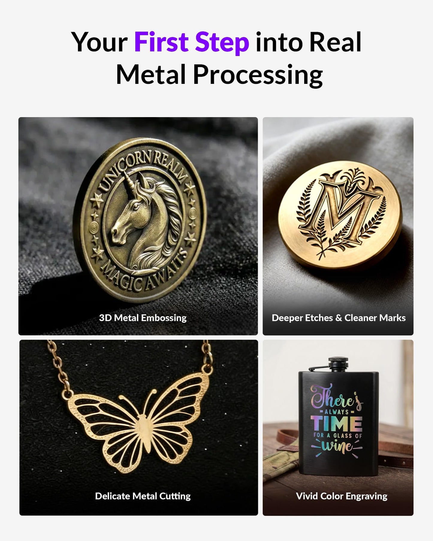 WeCreat Lumos Flex 15W Fiber & 15W Diode Dual Laser Engraver, Built-in 50MP Camera, 10000mm/s Ultra Fast, 3D Embossing, Metal Cutting, Color Marking on Metal, Portable Desktop Laser Engraving Machine