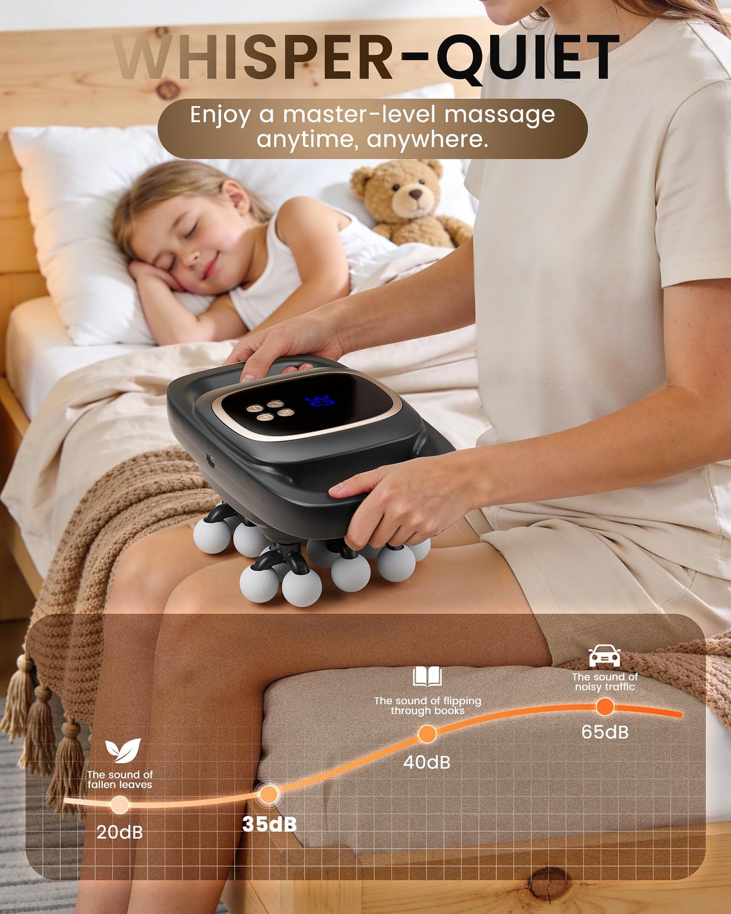 EIWAJKXE 16 Head Massage Gun Deep Tissue, Back Massager with 3 Modes & 30 ntensity Levels, Professional Percussion Muscle Gun for Legs, Back Ideal for Home, Gym and Office Use, Grey