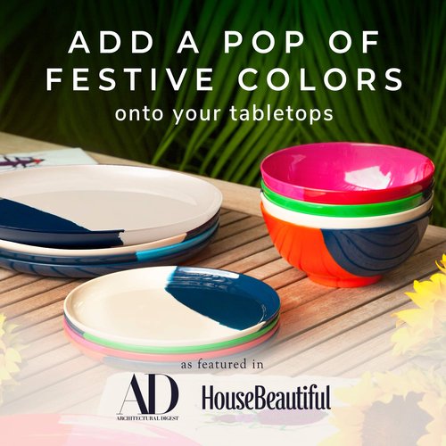 Melamine Dinner Plates | Durable Unbreakable Melamine Plate | Shatter-Proof and Chip-Resistant | Dishwasher Safe, BPA Free | Lightweight Dinnerware Set of 4 | Perfect for Parties, Picnics, BBQ | 11 In