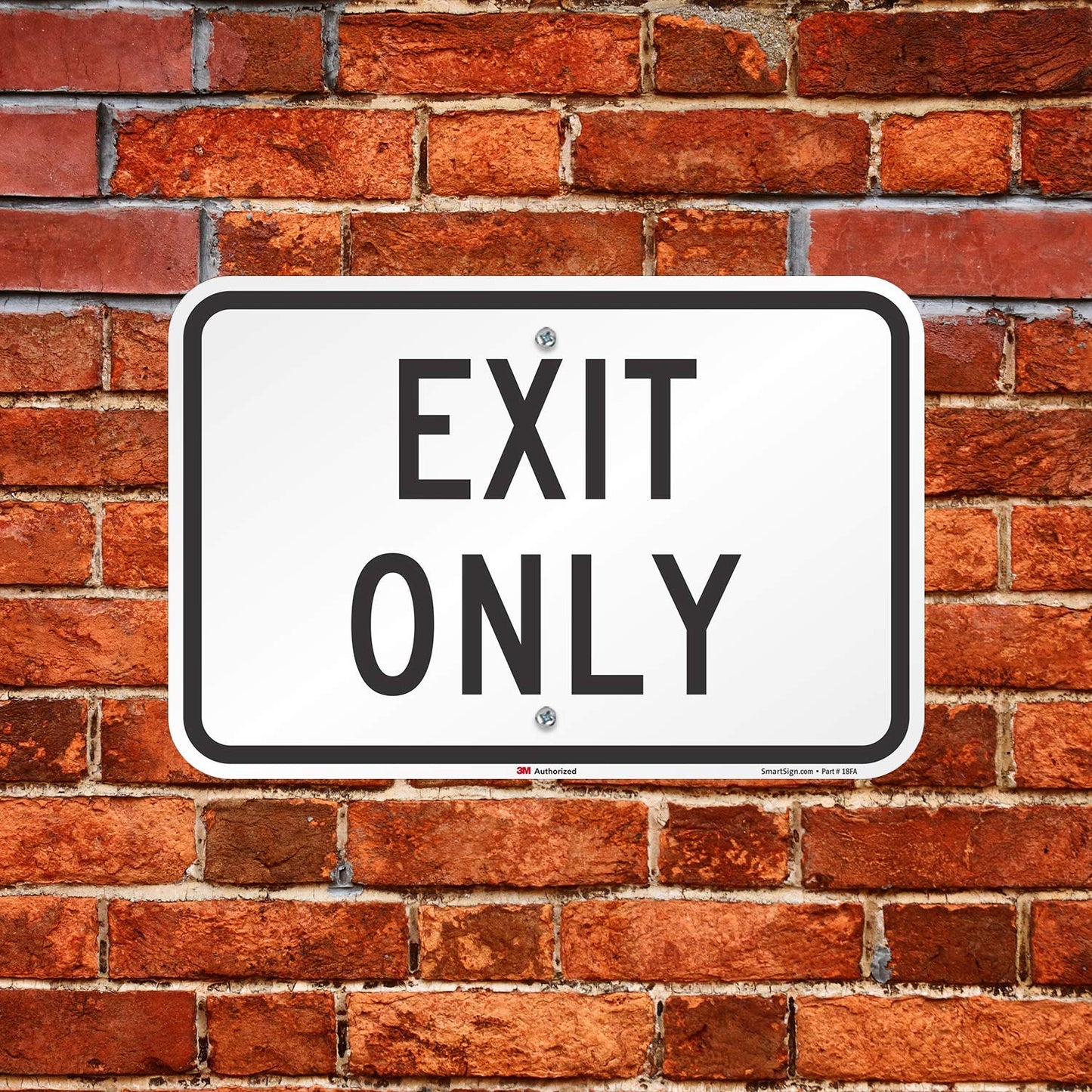 SmartSign - K-1757-EG-12x18-D2 "Exit Only" Sign | 12" x 18" 3M Engineer Grade Reflective Aluminum Black on White