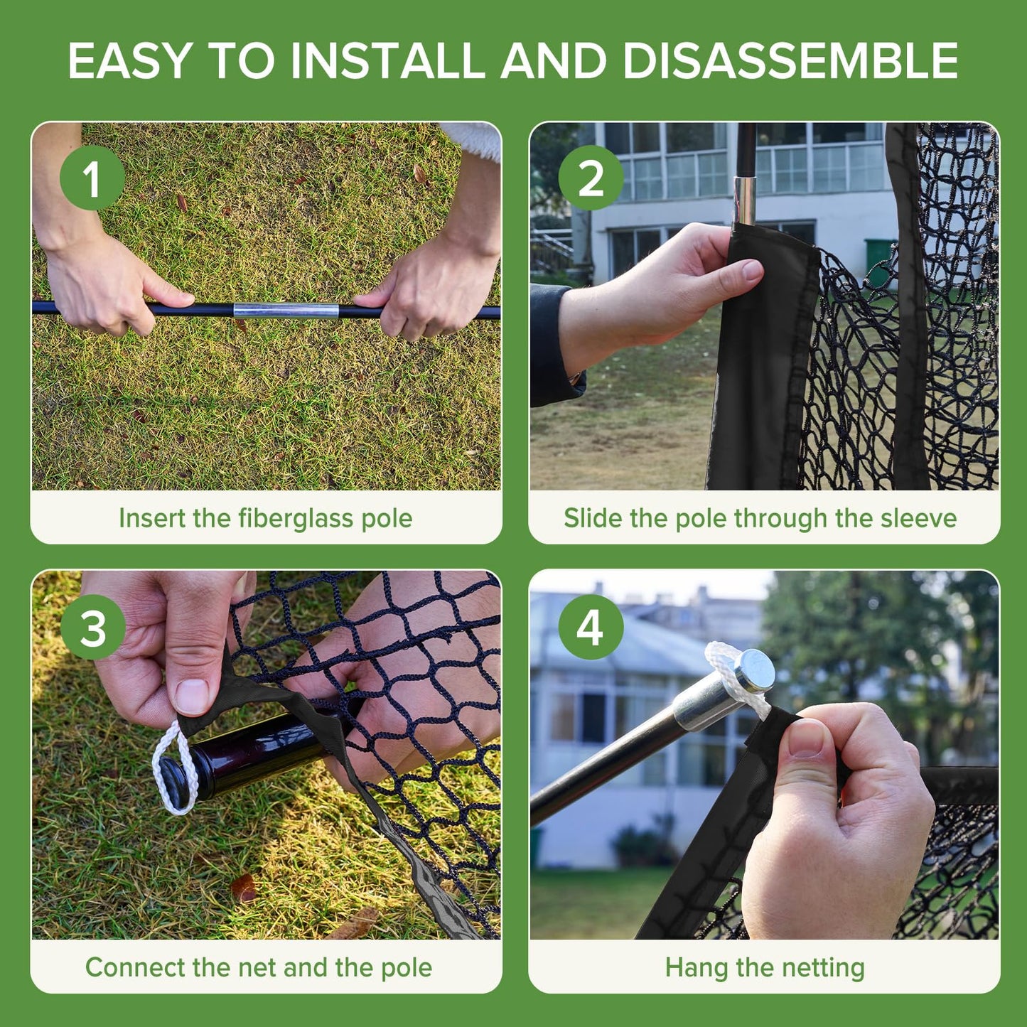 DUMOS Portable Golf Net, 10x7 ft Golf Practice Net for Backyard with Frame, Sturdy Outdoor Indoor Hitting Net, Home Training Equipment for Garage Yard, Personal Driving Range Tools, Black