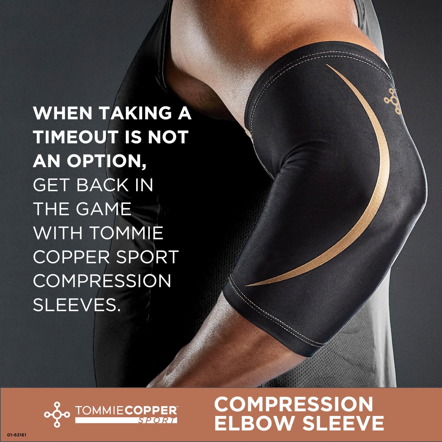 Tommie Copper Elbow Compression Sleeve (S/M, Black), 15-20 mmHg, 4D Stretch & Non-Slip Fit for Targeted Support, Patented Copper Znergy Fabric, Anti-Odor Benefits, Breathable Design